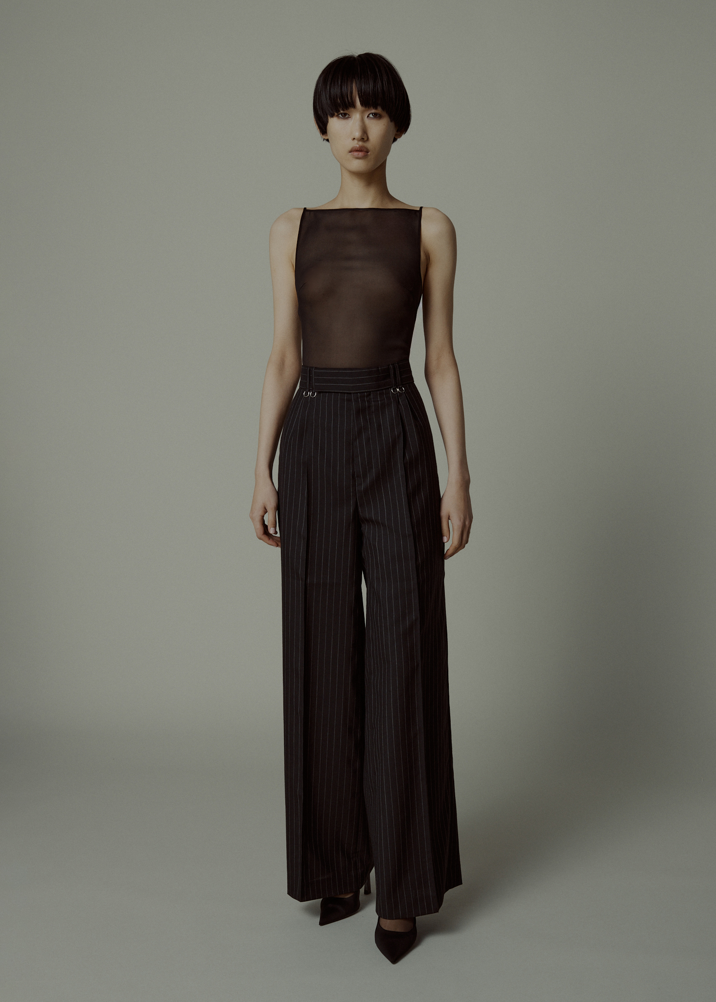 RAFA TROUSERS IN CREASE-RESISTANT WOOL, PINSTRIPE | 800 GBP