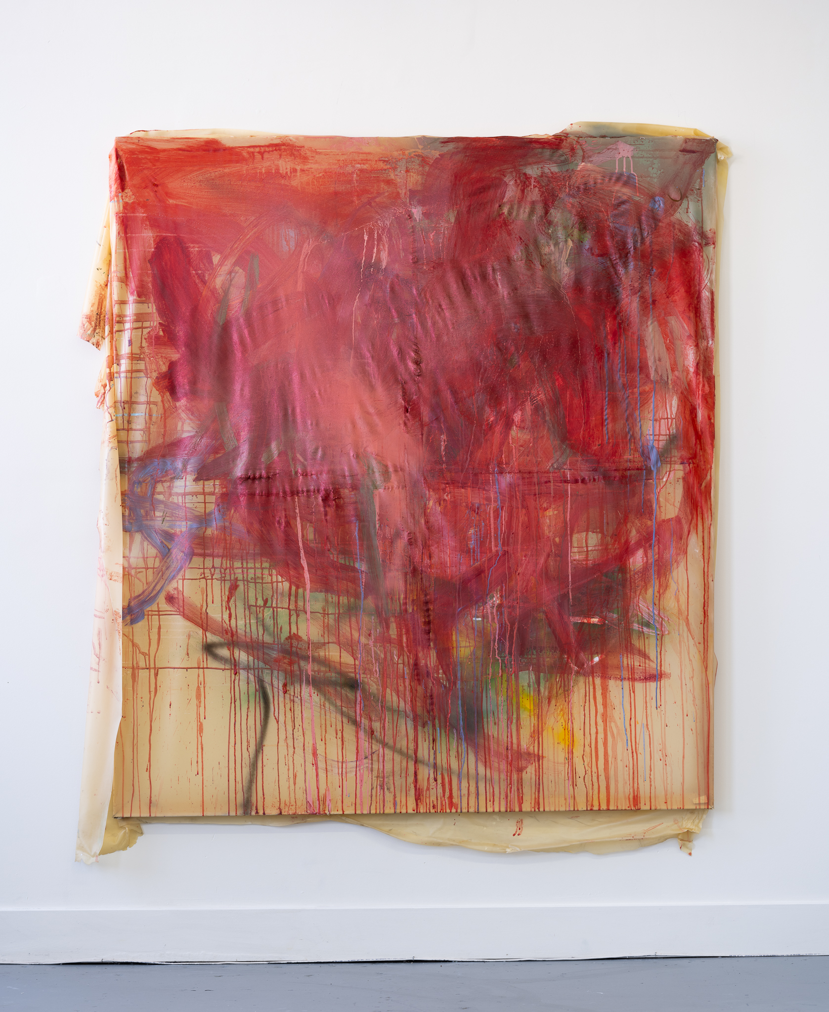 heartstrings, 56x62, oil, acrylic, aerosol, latex