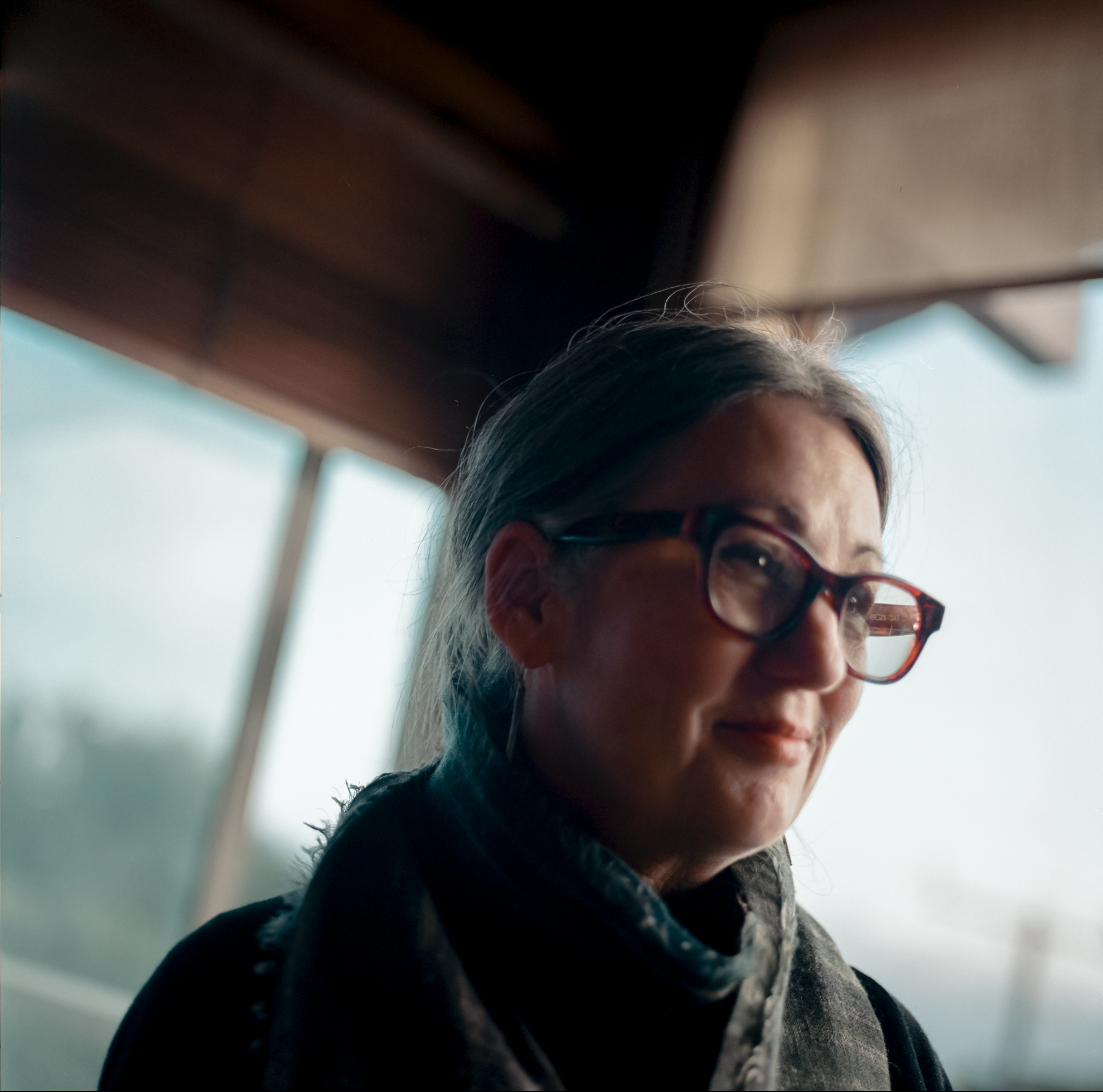 Leslie stands for a portrait in Malibu