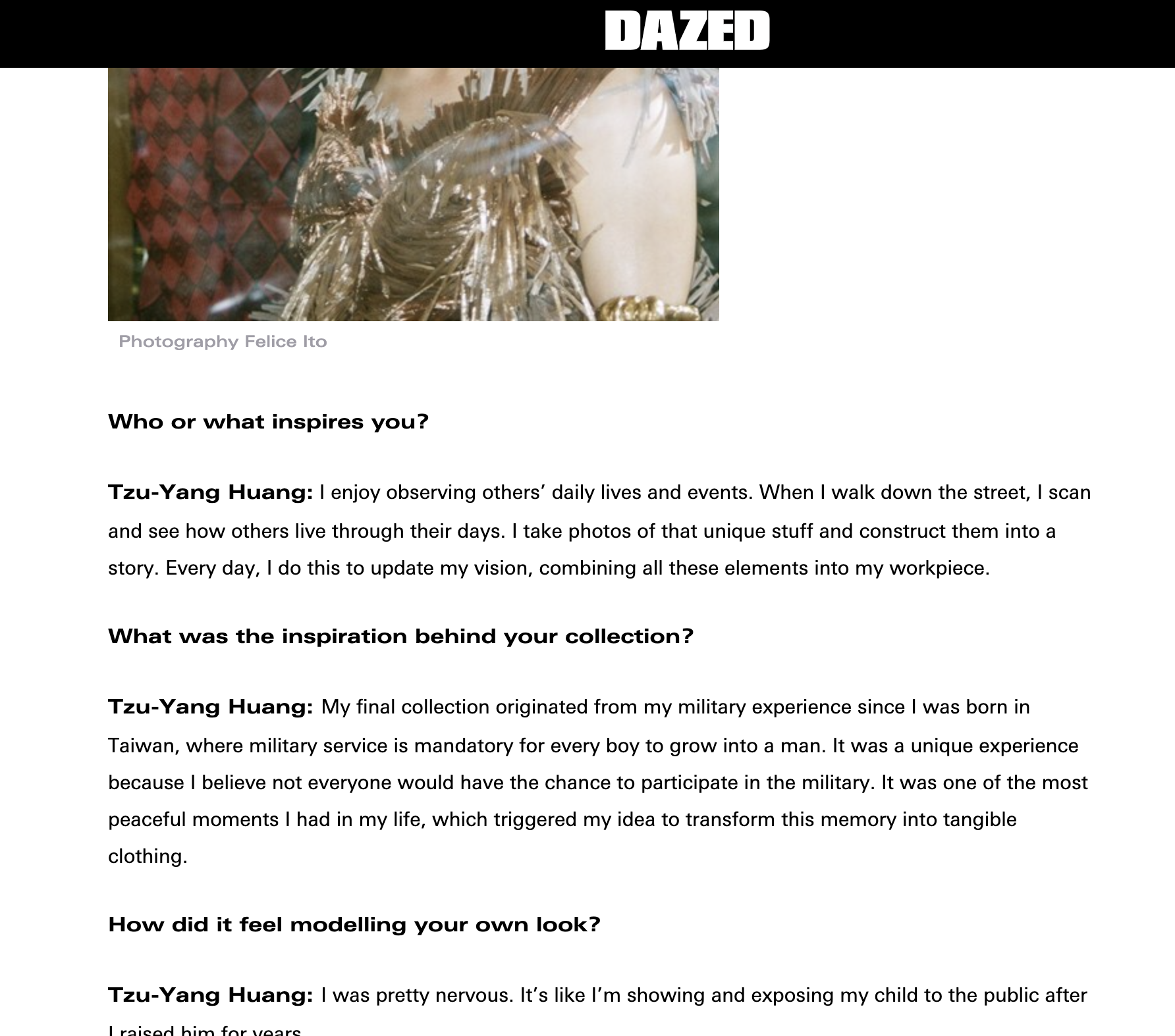 Dazed Interview