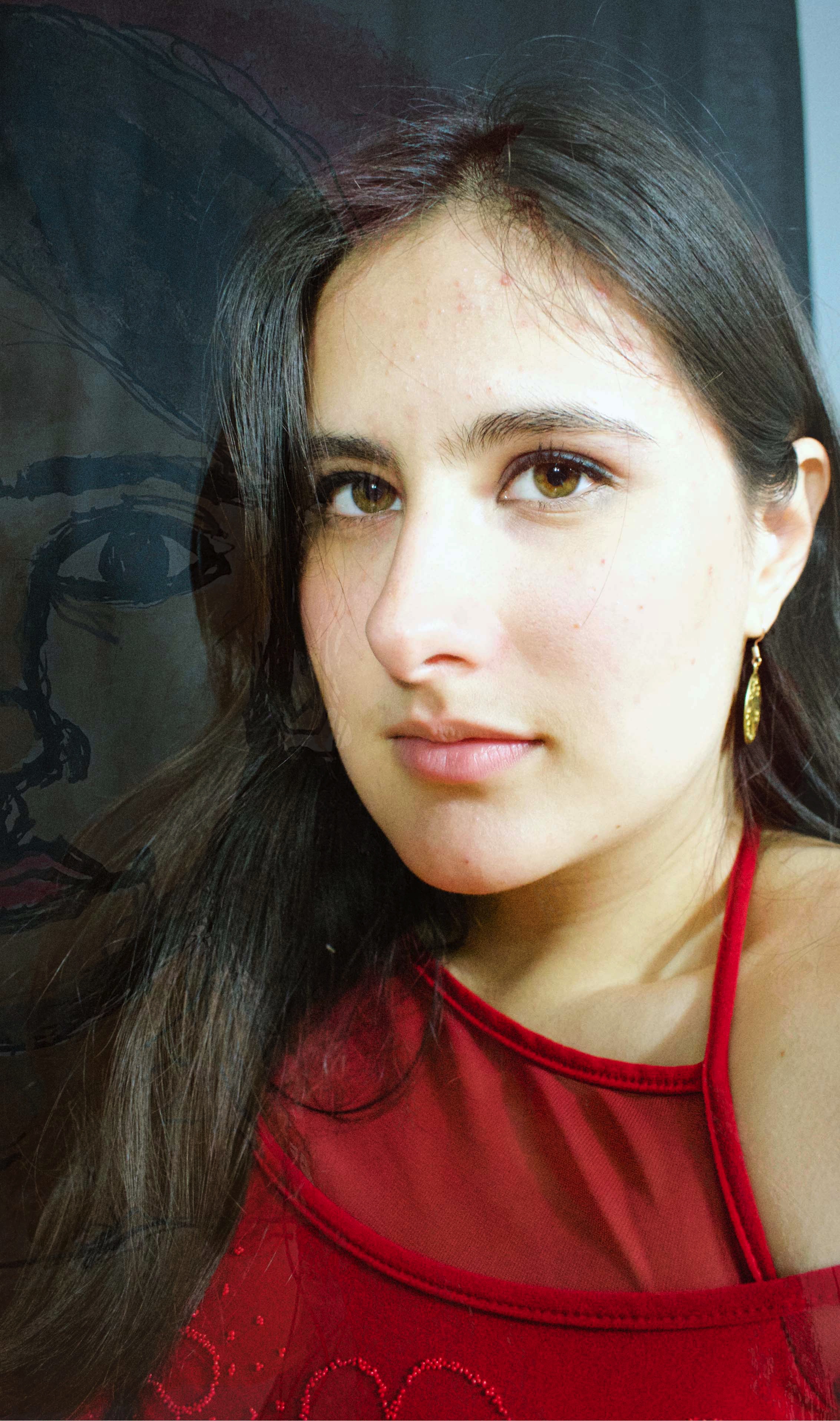 Personal Project featuring Izzy with a single line drawing by her