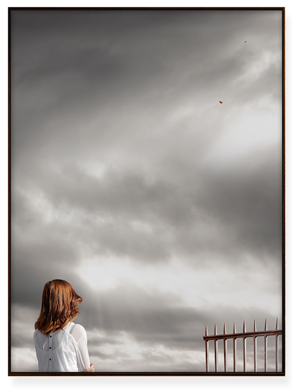 "Jeune femme face aux nuages" - 60x80cm -2017