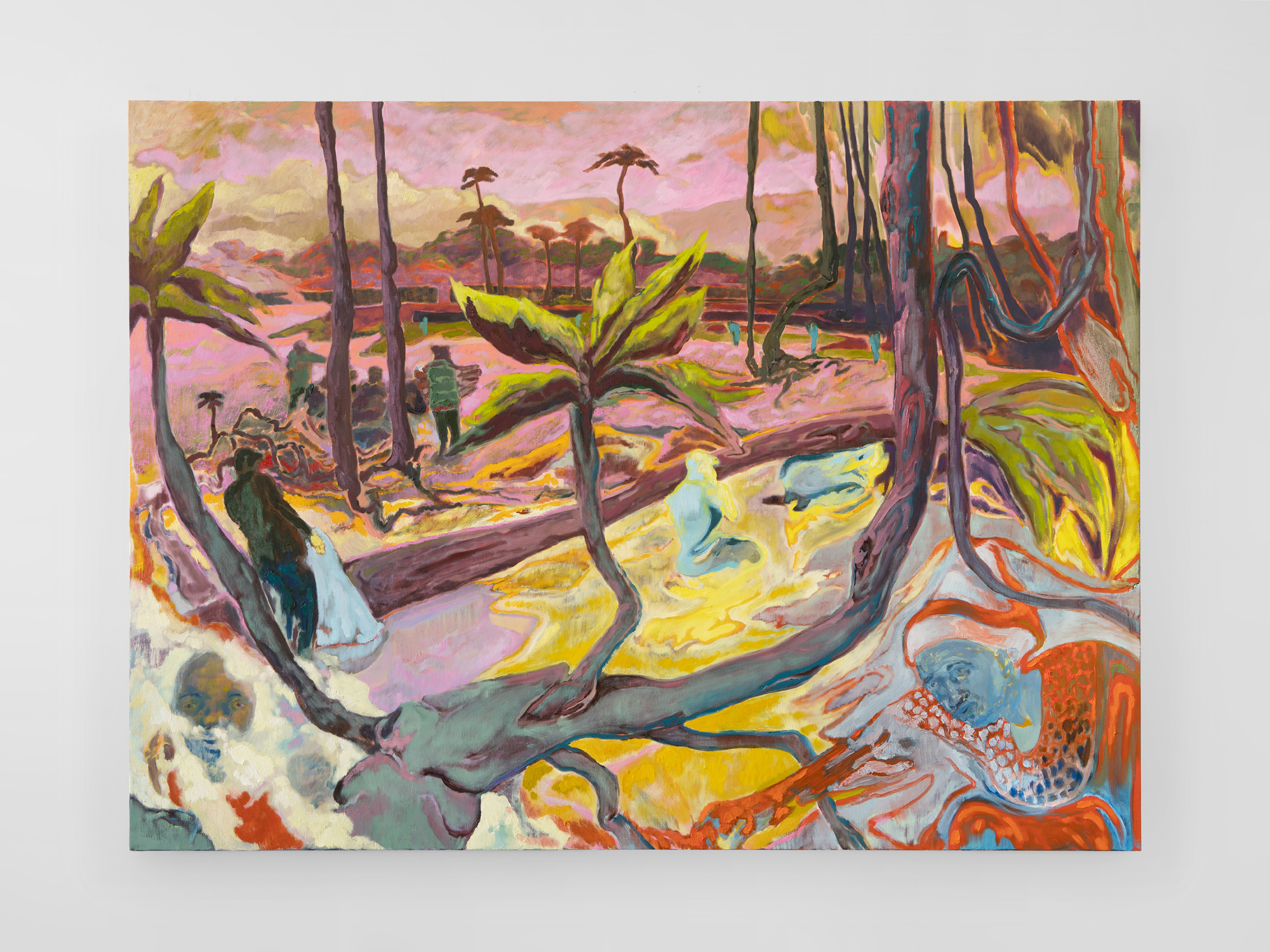 The Land of the People Once Living, 2022, oil on linen, 65 x 86 1/2 in