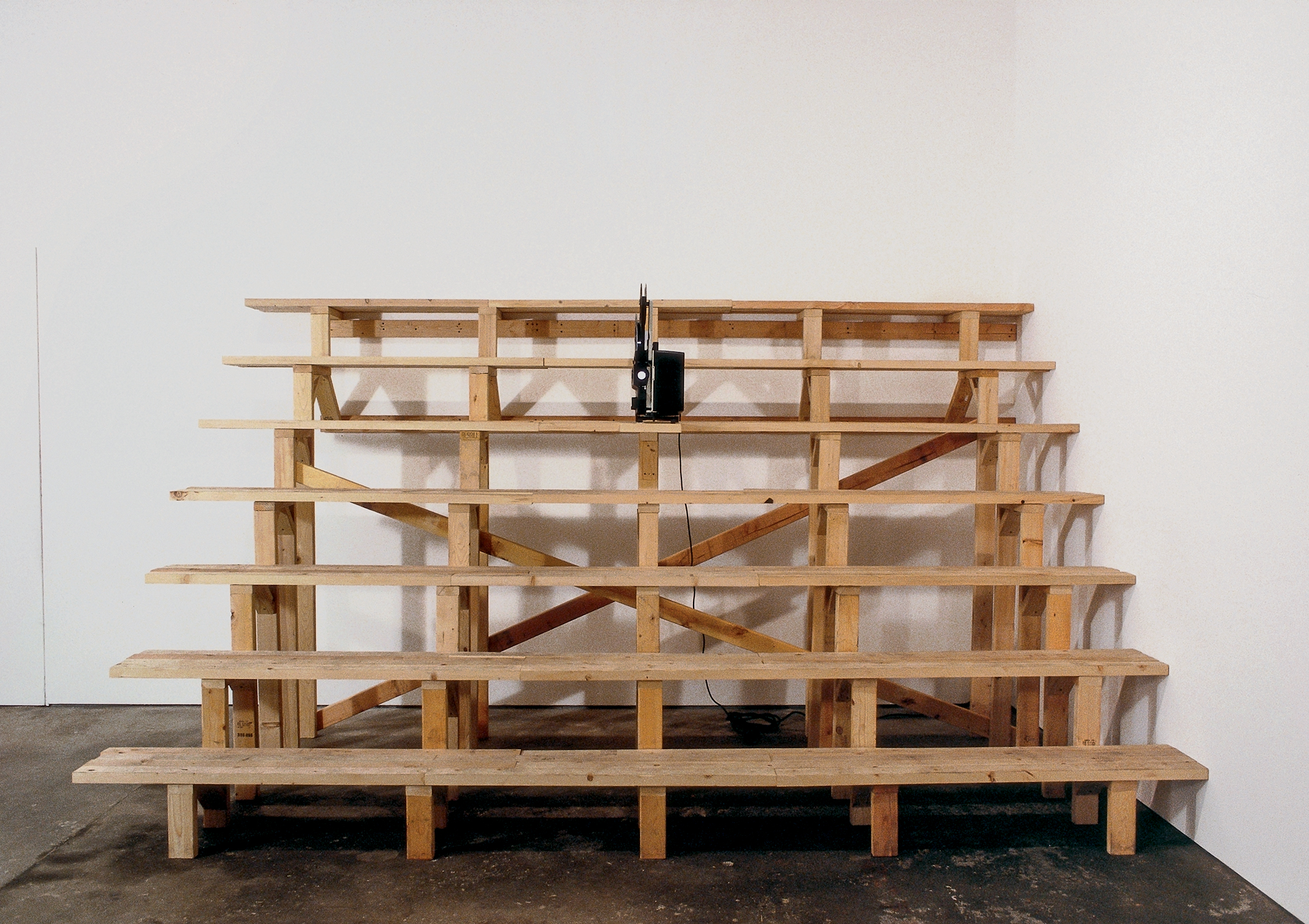 Projector and projector stand. Installation view, Blum & Poe, Los Angeles, 1996