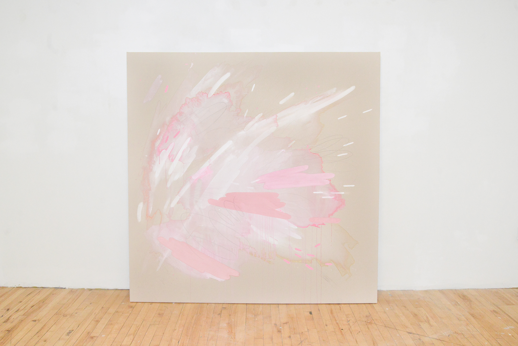 Hold You, water-based media and graphite on canvas, 72 x 72 inches, 2020