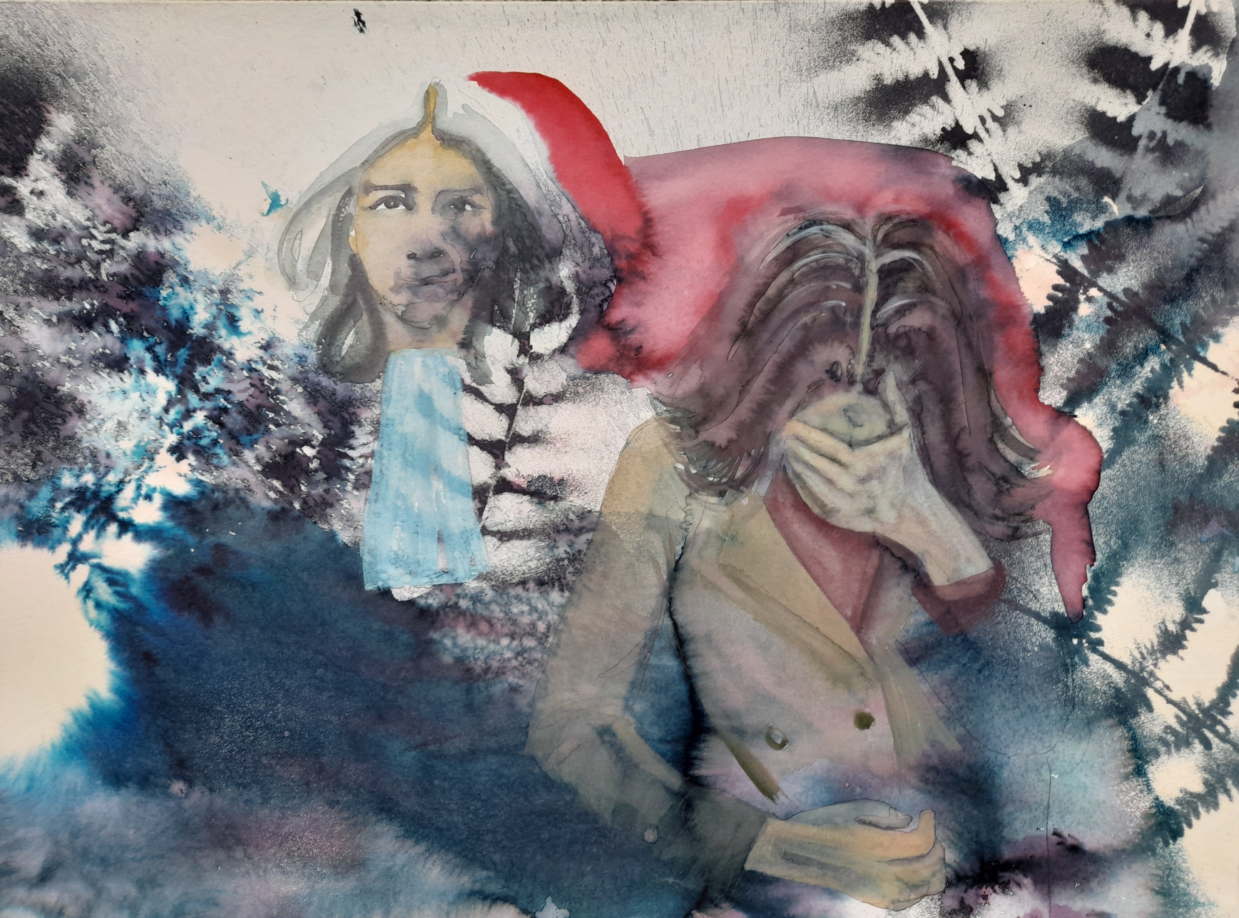 Couple, 2022, 50x70 cm, techniques mixtes