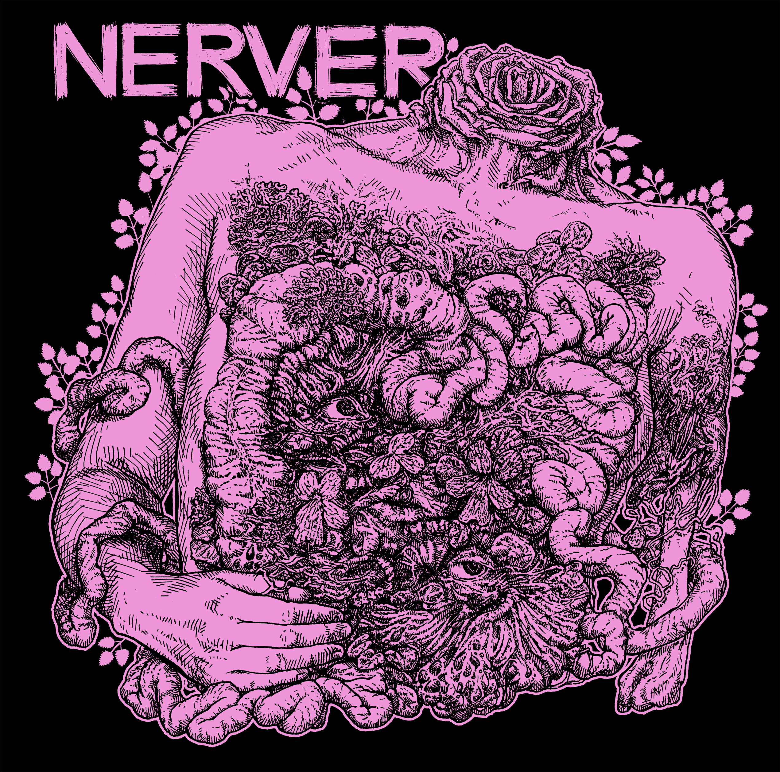 Shirt for KC noise rock band Nerver. 2024 tour exclusive.