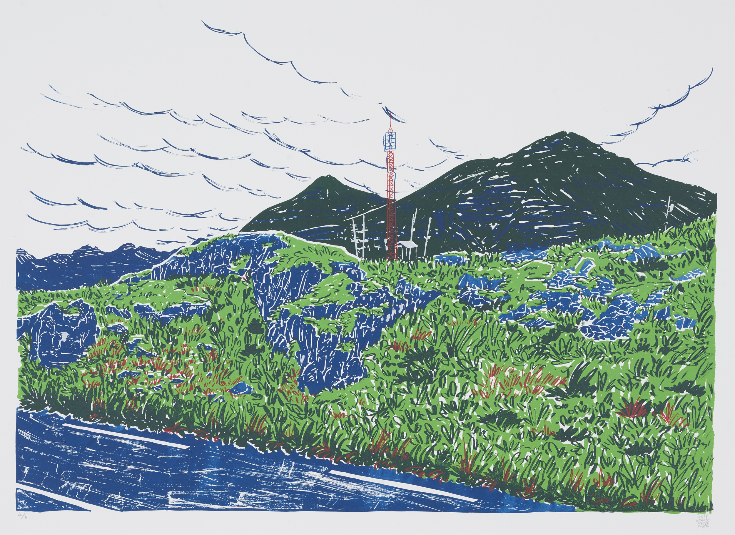 The Walk, 5-colour silkscreen print, 600x 440mm, Edition of 6, 2018