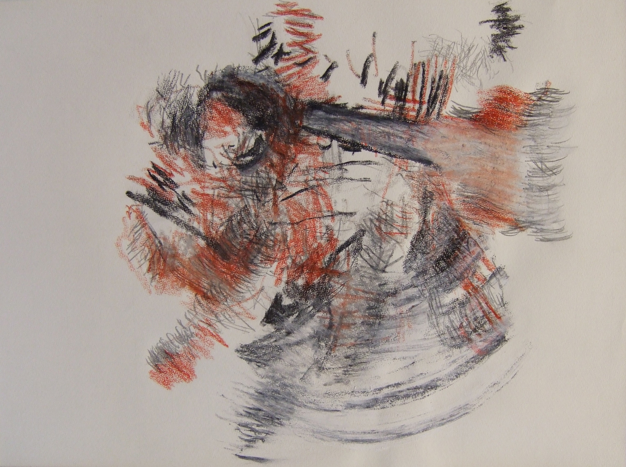 Alice in Wonderland IV, 2006, Bleistift und Kreide auf Papier, 60 x 70 cm