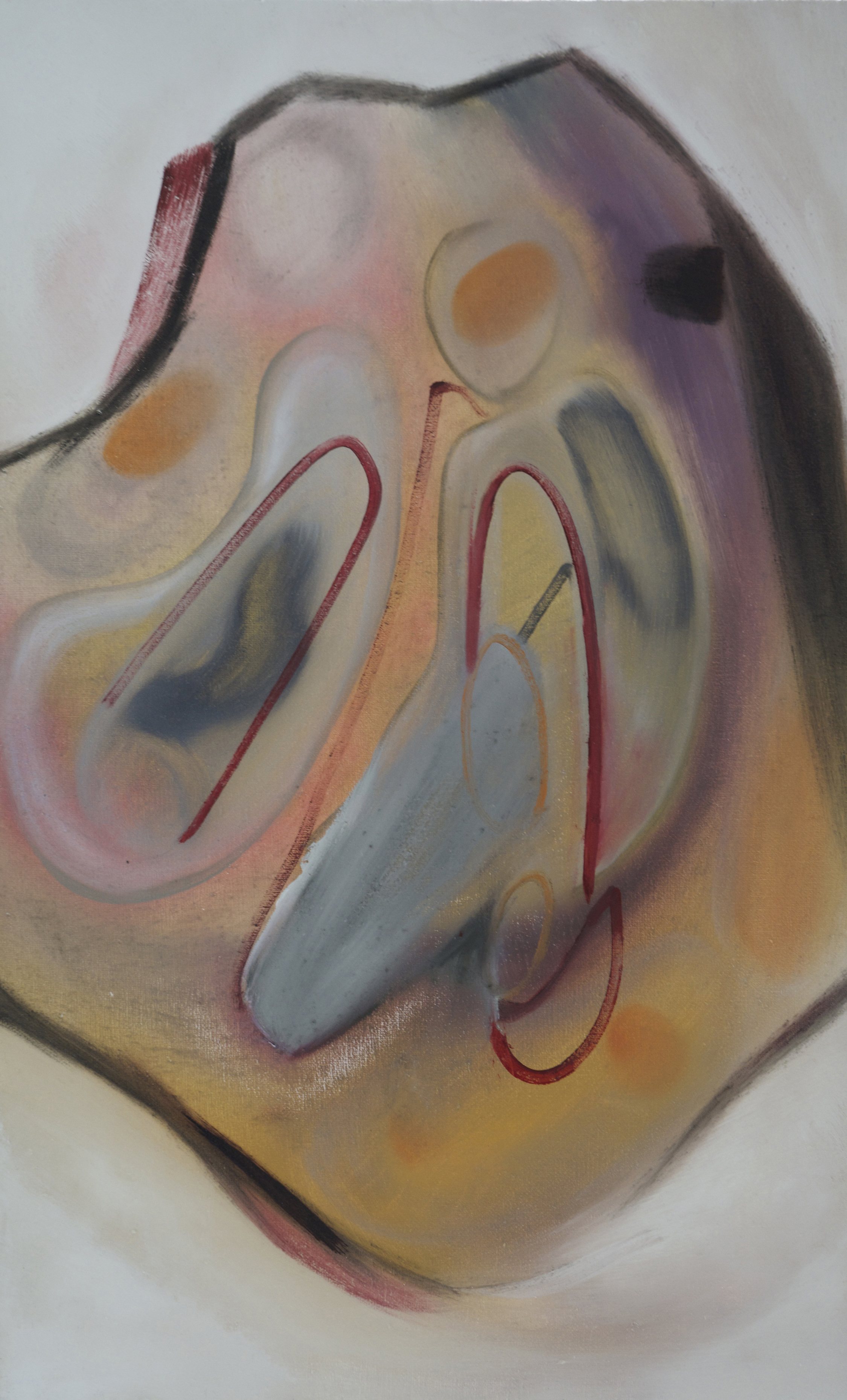 Slide, oil paint on linen, 28"h x 13"w, NFS