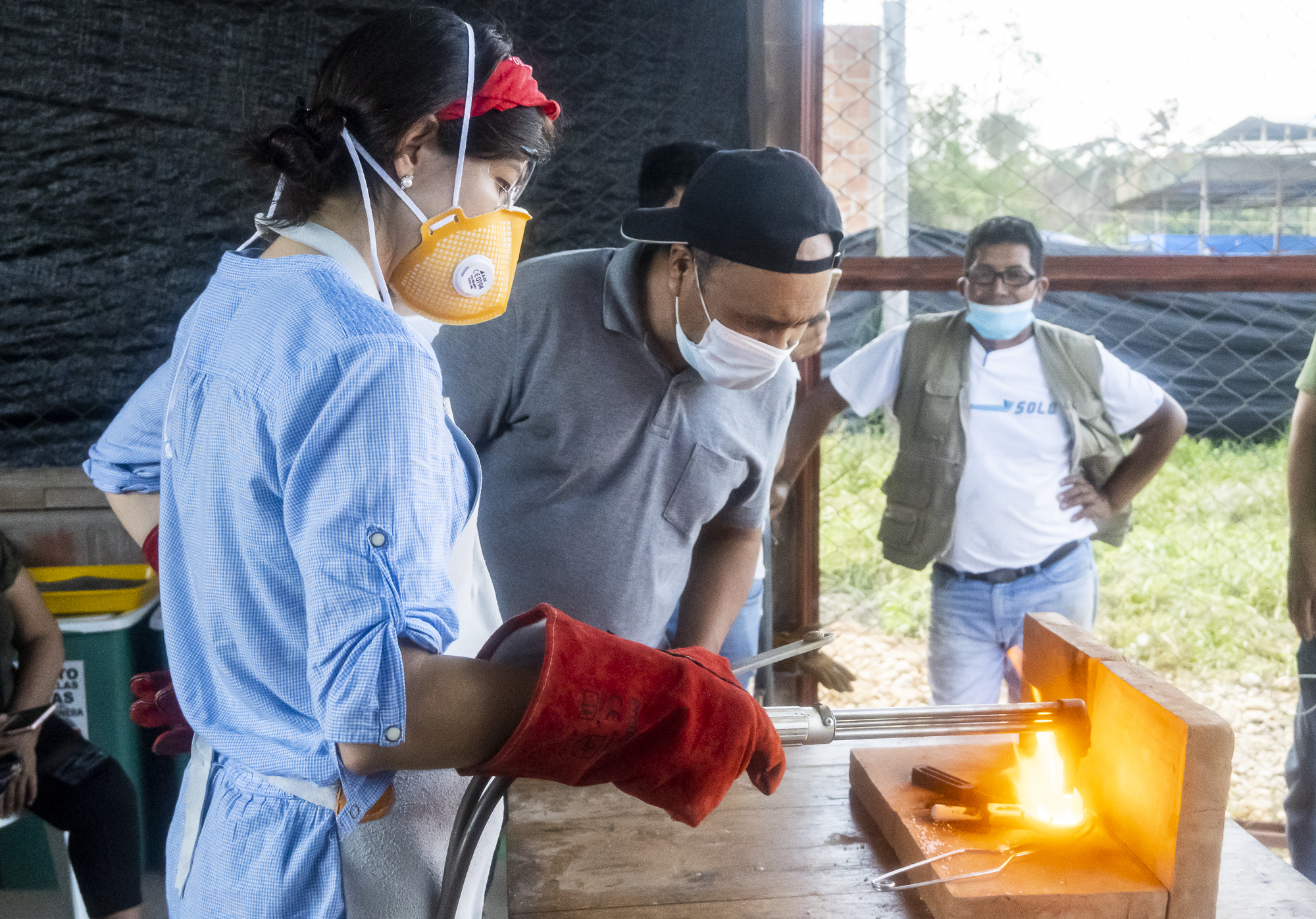SMELTING PROCESSES FOR GOLD AT THE MINING SITE, 2021