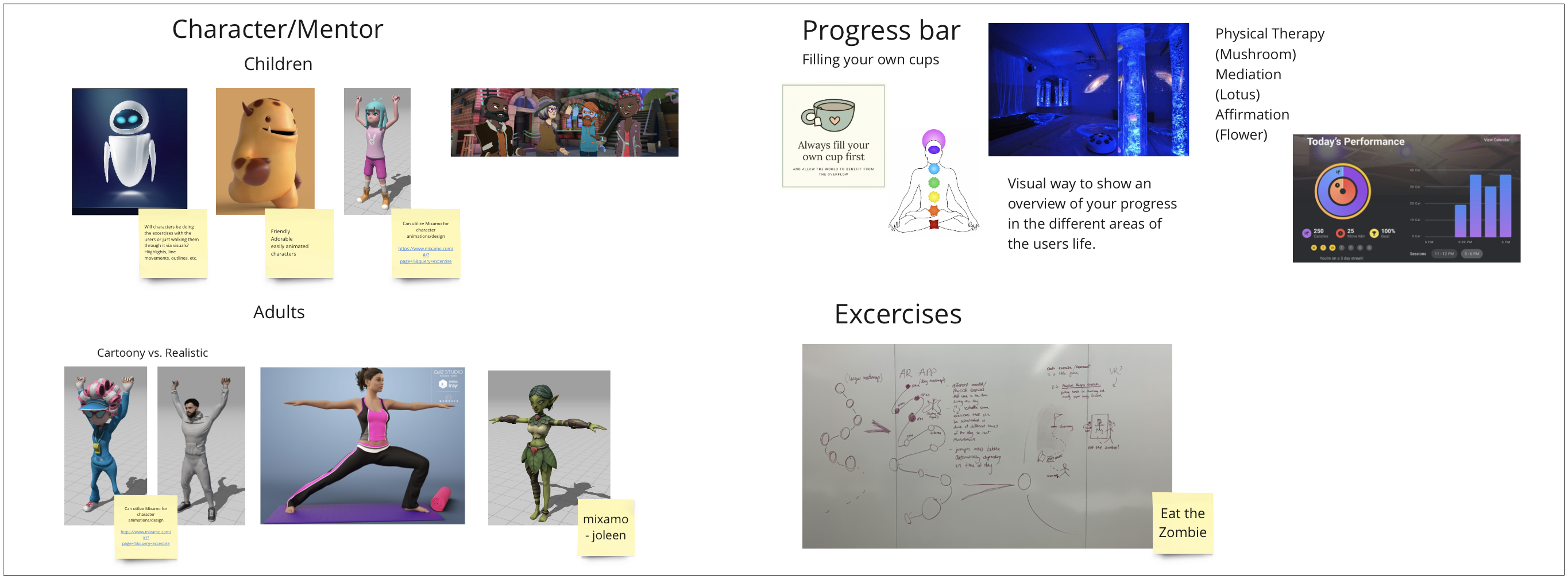 Mentor, Progress and Exercise Features