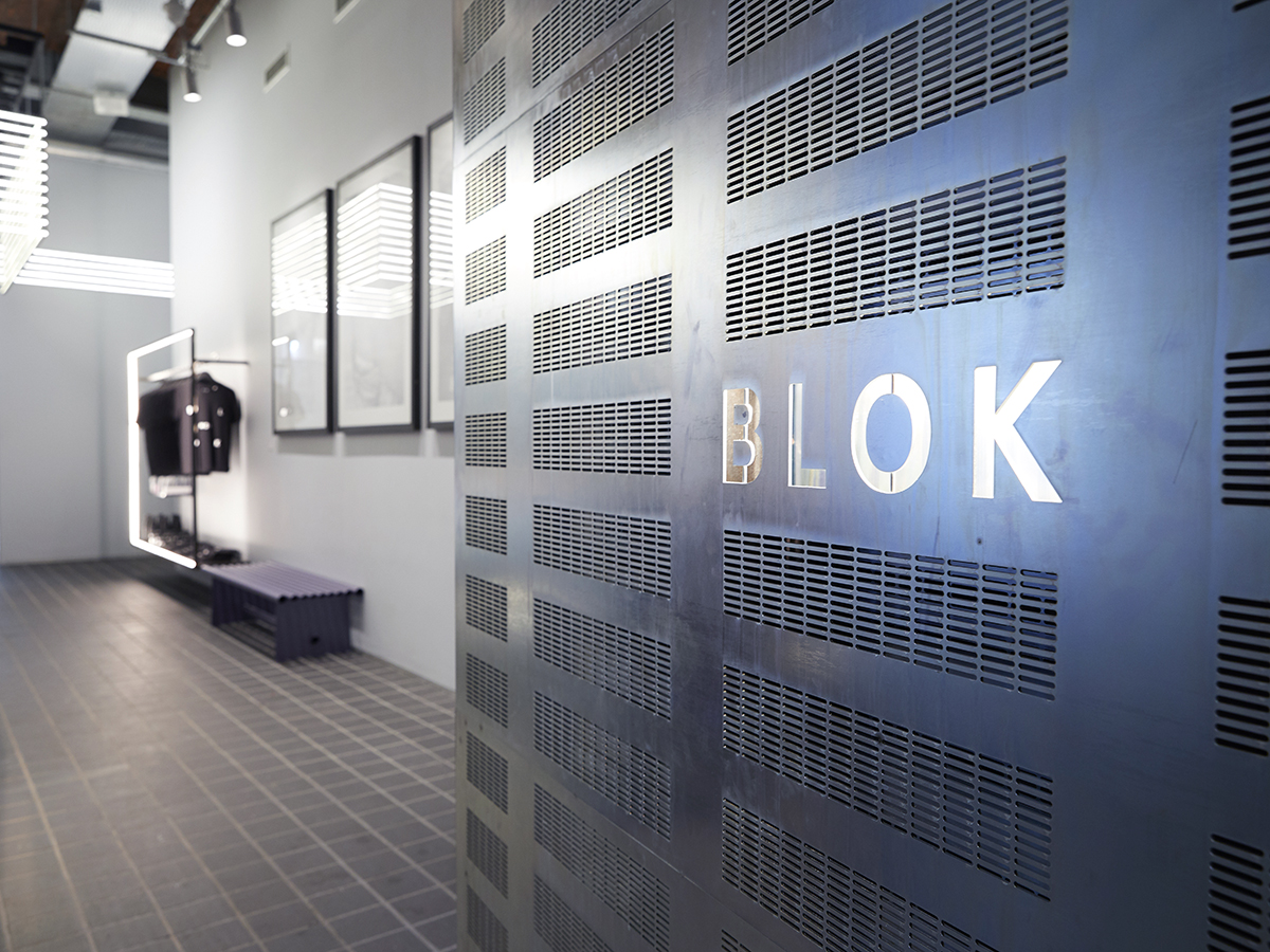 Manchester reception; laser cut passivated zinc panels