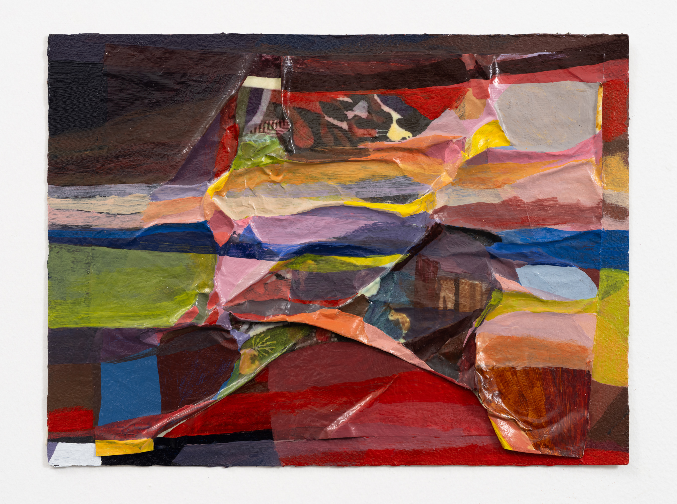 Untitled (Grandma&rsquo;s Embroidered Klee), 2025, 9 x 12 in, Acrylic on printed photograph on Arches paper