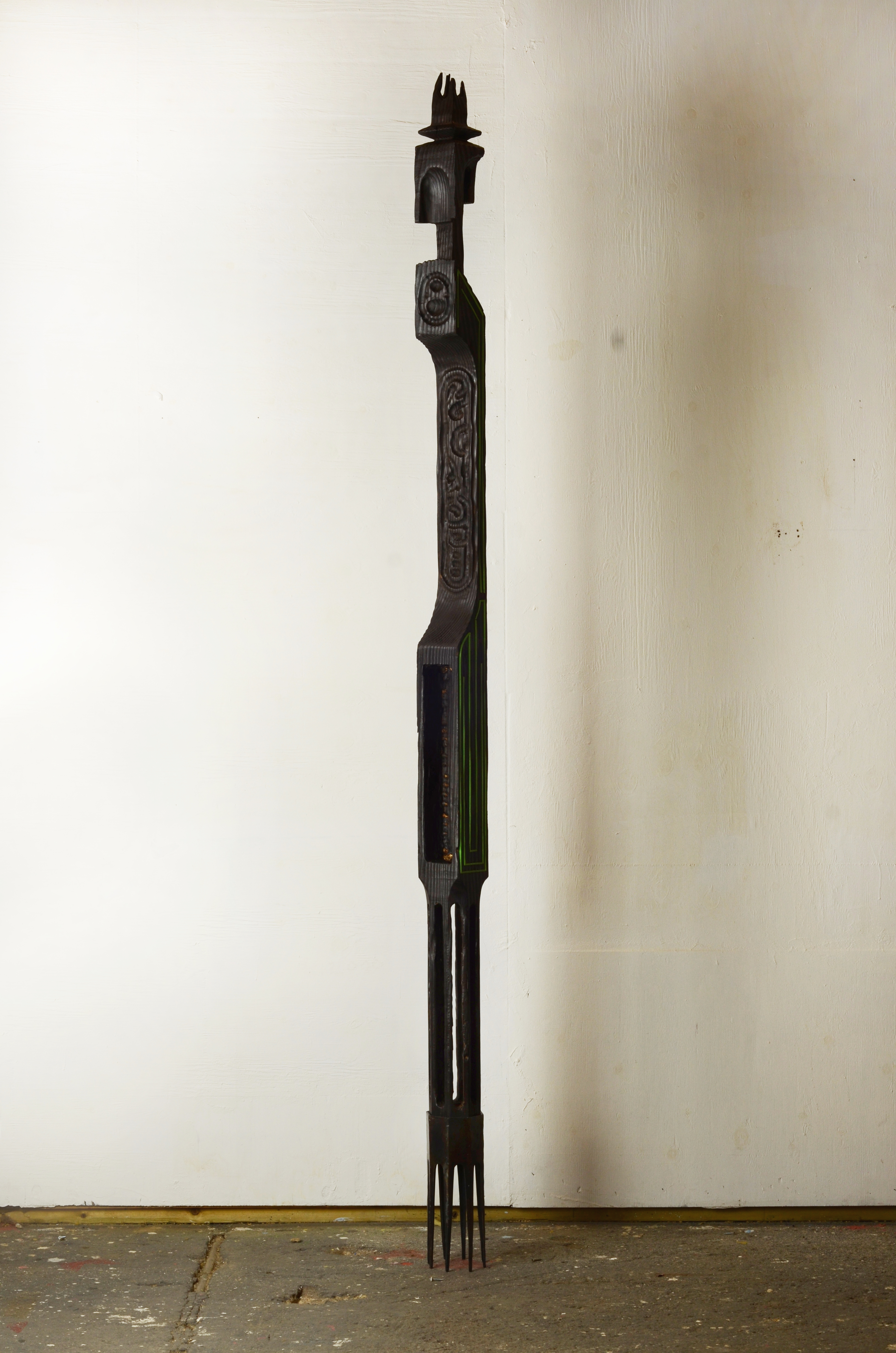 Akropolis, 2021. Wood, steel, plastic. 245cm Milo Kester