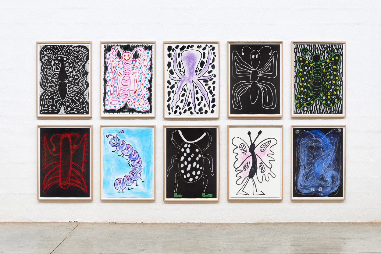 Butterfly, 2020. ink, pastel and charcoal on paper. each panel 90cm x 65cm
