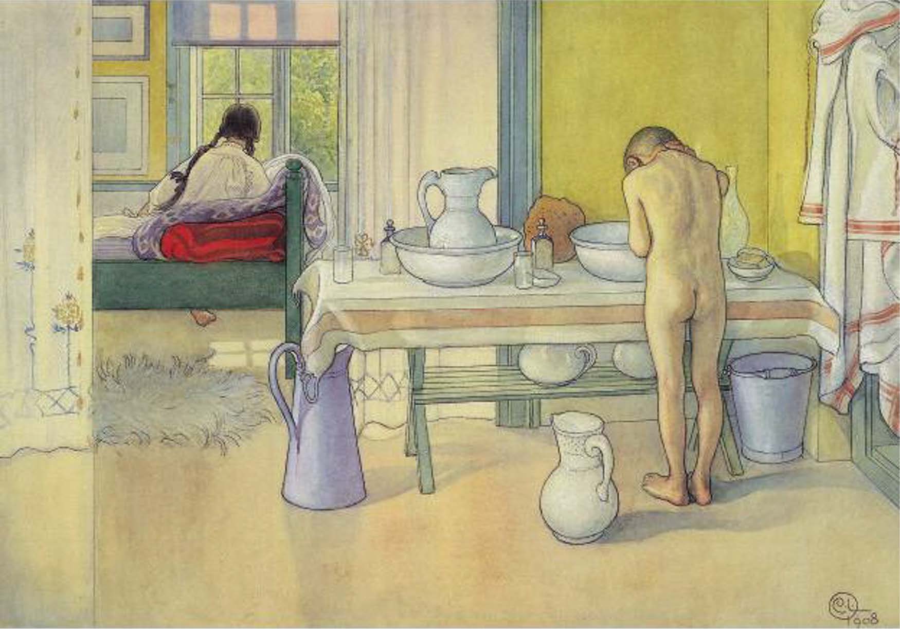 Larsson, Carl. Summer Morning. Painting. 1908