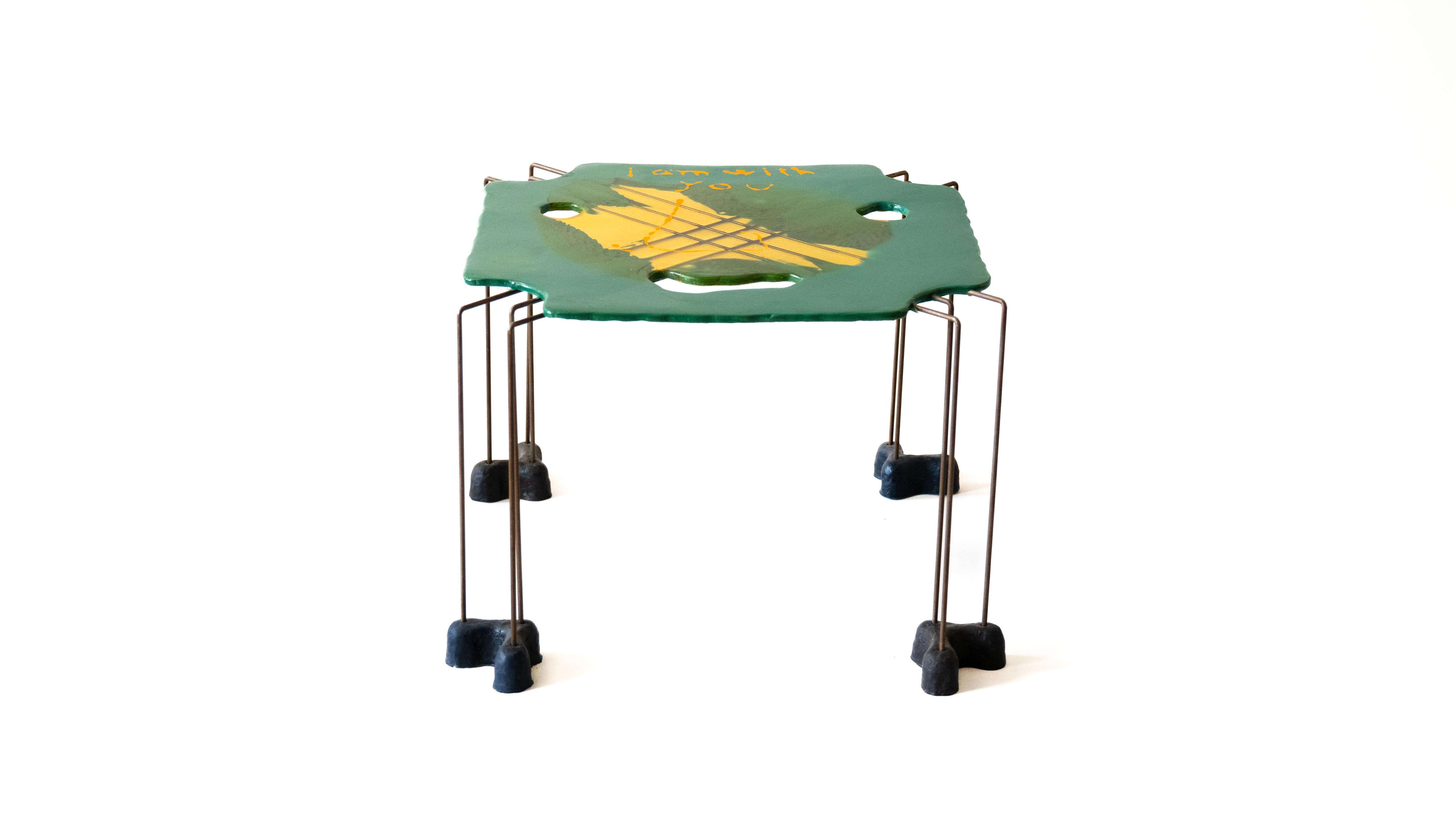 I am with you table by Gaetano Pesce for the tbwa/chiat/day office in 1994, nyc, shown in the work/life imbalance show by sweeterfat July 1st 2025