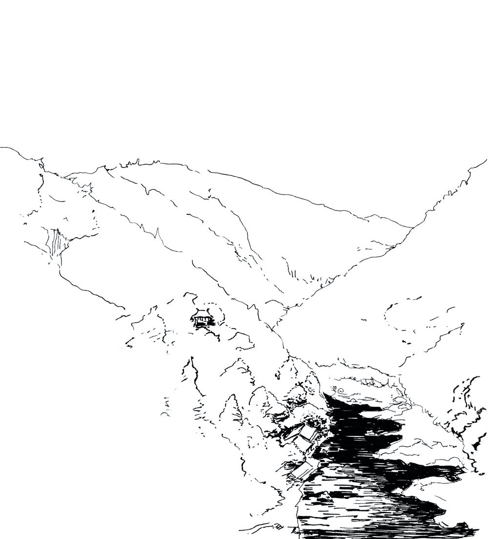Valley of Arashiyama - Ink on canvas 60x75 cm
