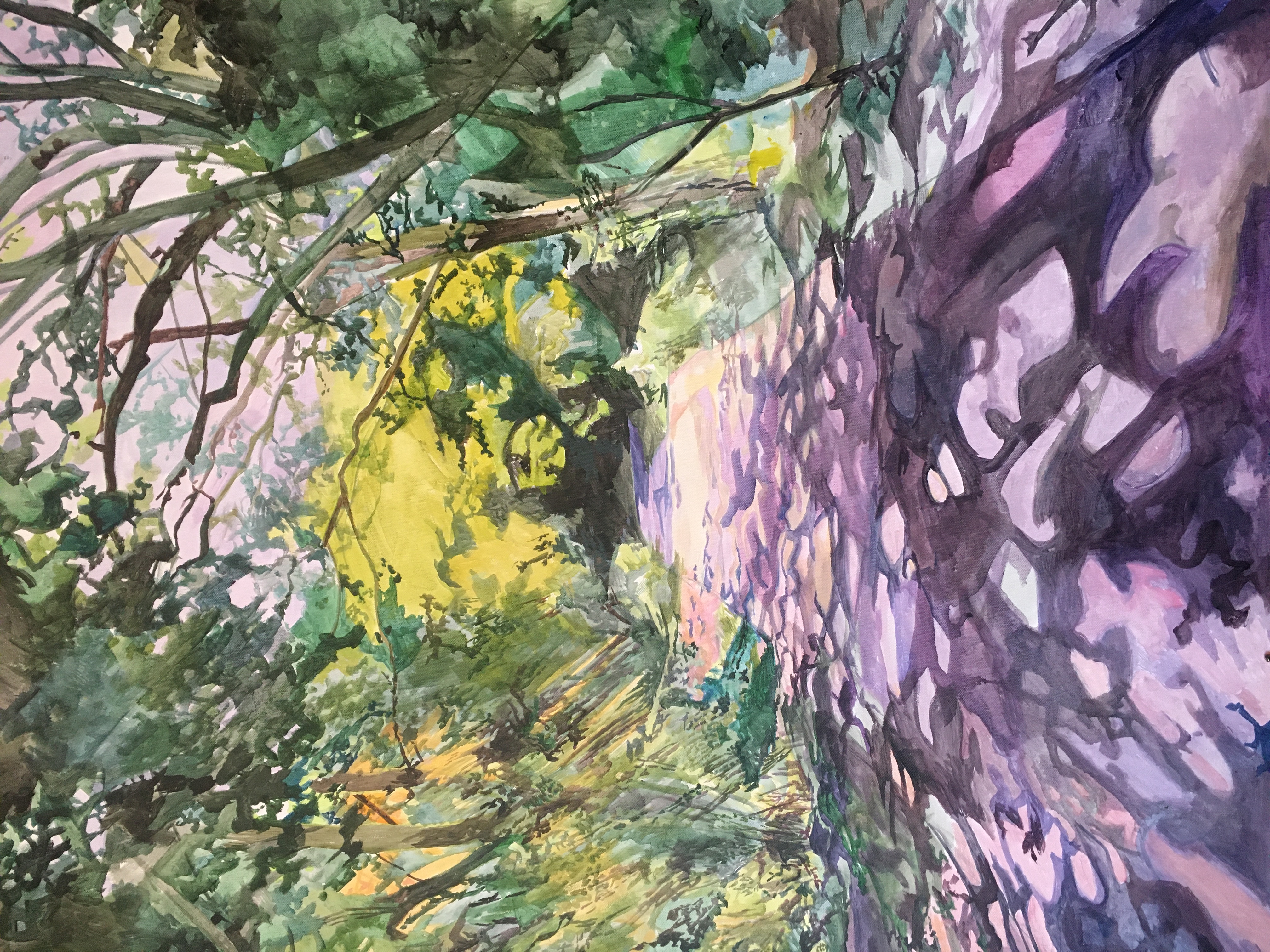 Hackney Path Dappled Purple (2021), acrylic on canvas, 80x100cm
