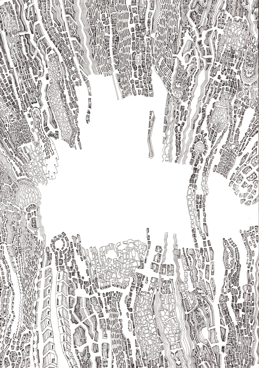 Clement Bagot, Zocell #2, 2019, Encre noire sur papier blanc,  21 x 29,7 cm, Courtesy de l'artiste