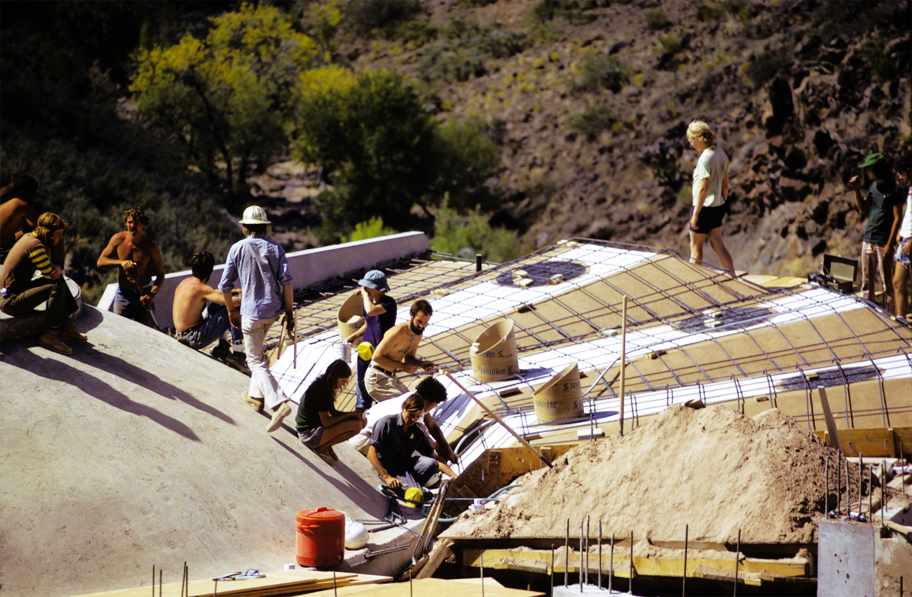 Arcosanti - Cosanti Foundation Arizona Memory Project Construction of the Foundry Apse 1974 by Ivan Pintar