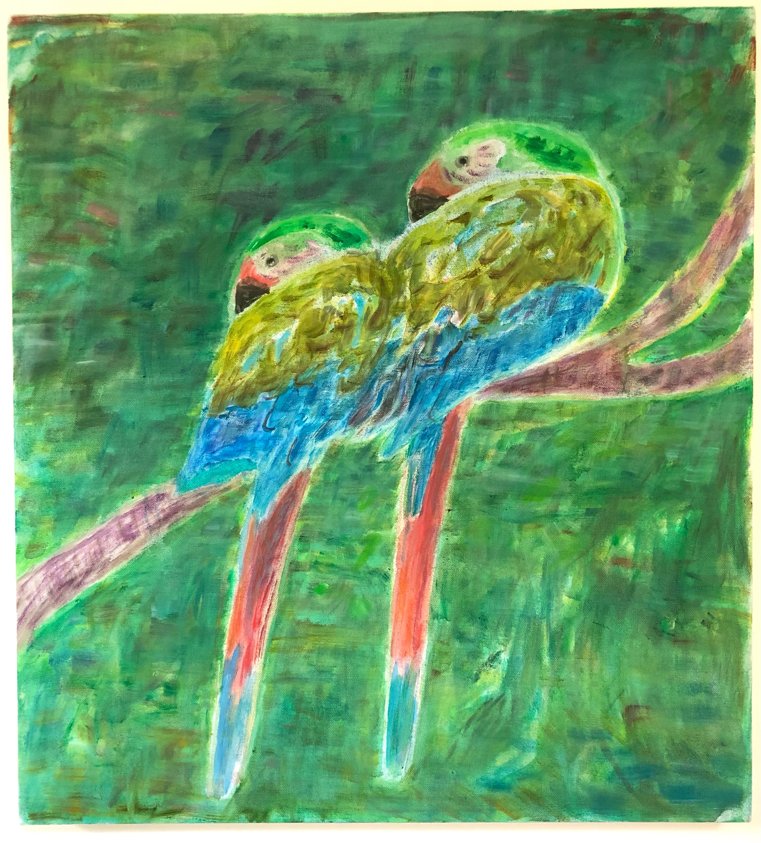 Colin BrantGreat Green MacawsOil on canvas24x22”2022