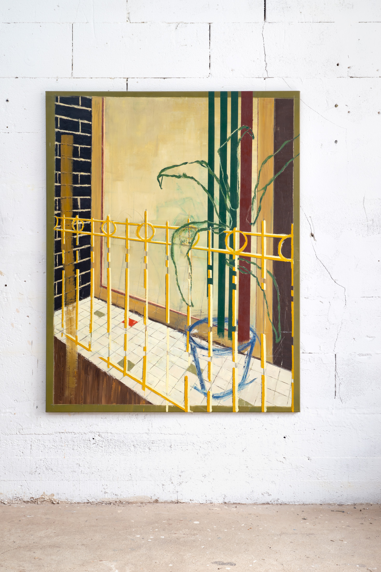 AFA-15 ( Der Balkon )Öl, Graphit & Wachskreide / Nessel — 145×115 cm2024