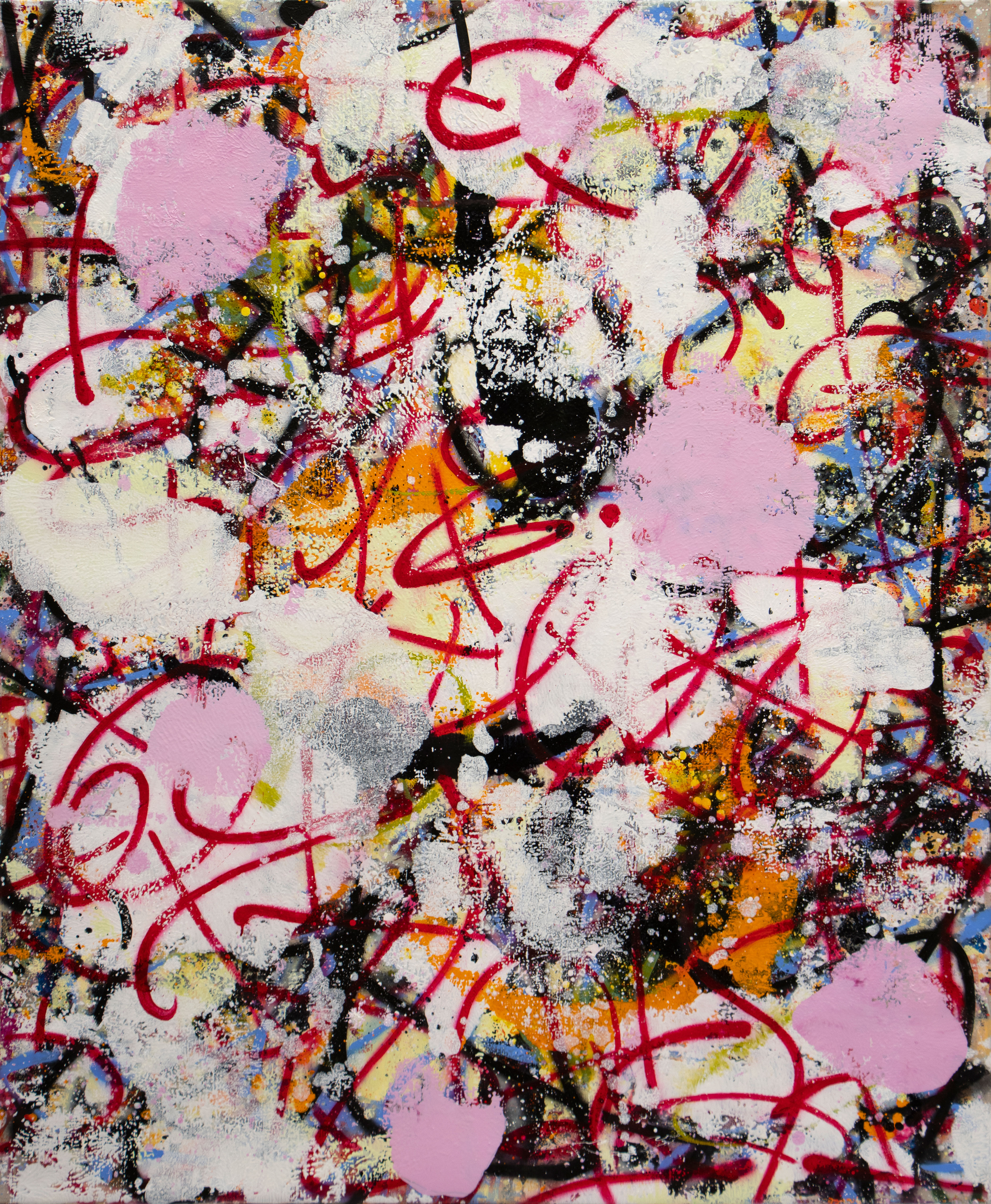 Galaxia #22, 2025. Oil and acrylic spray paint on canvas. 140x115 cm