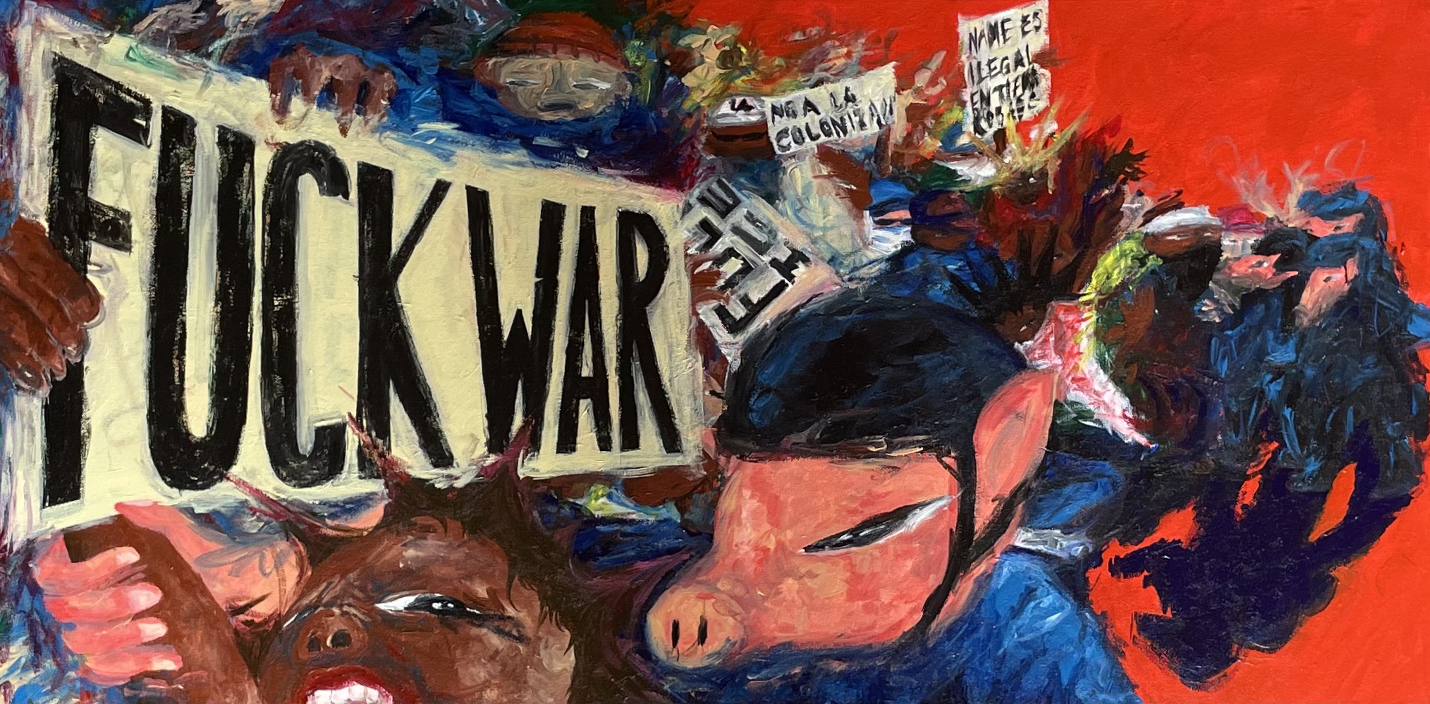  “ALAVRGA LA GUERRA“ 40 X 80cm - subasta (donación para familias de gaza) 
