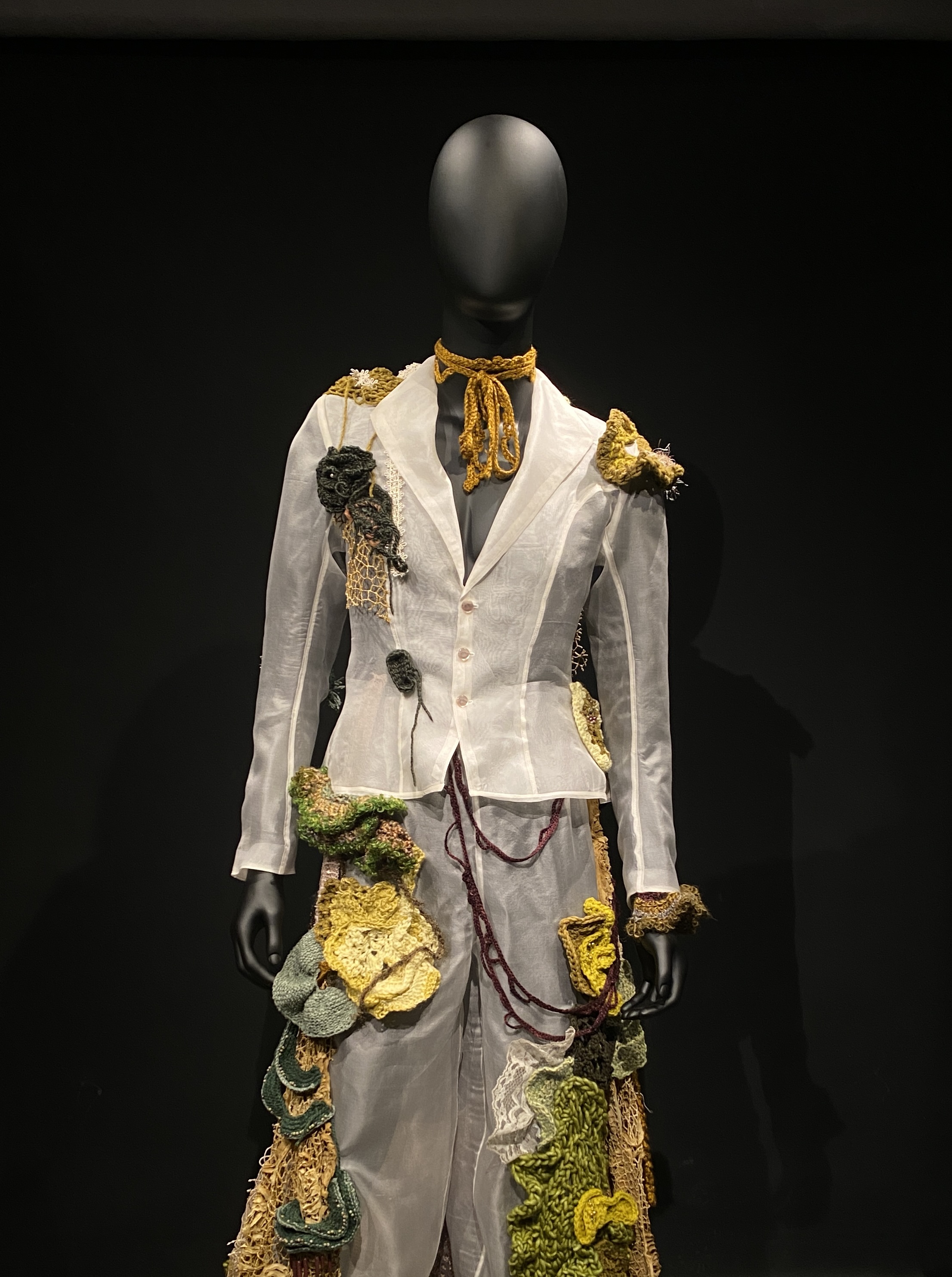 knitting, crocheting, beading, hand-stitching