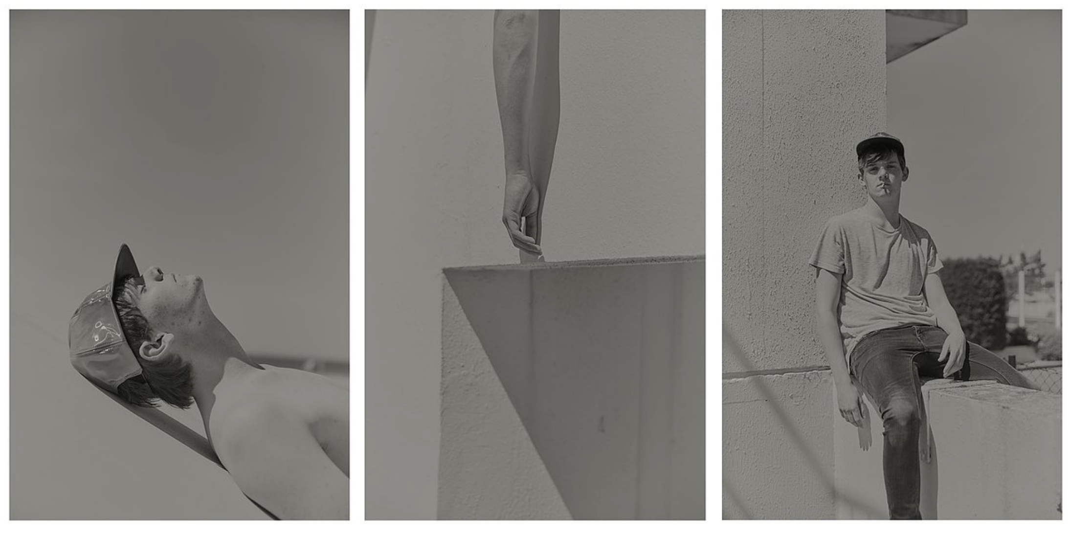 Triptyque Sam taking the sun + Lazy hand + Sam with a cigarette #02© Chau-Cuong Lê éd. 7 30x42cm à 650€
