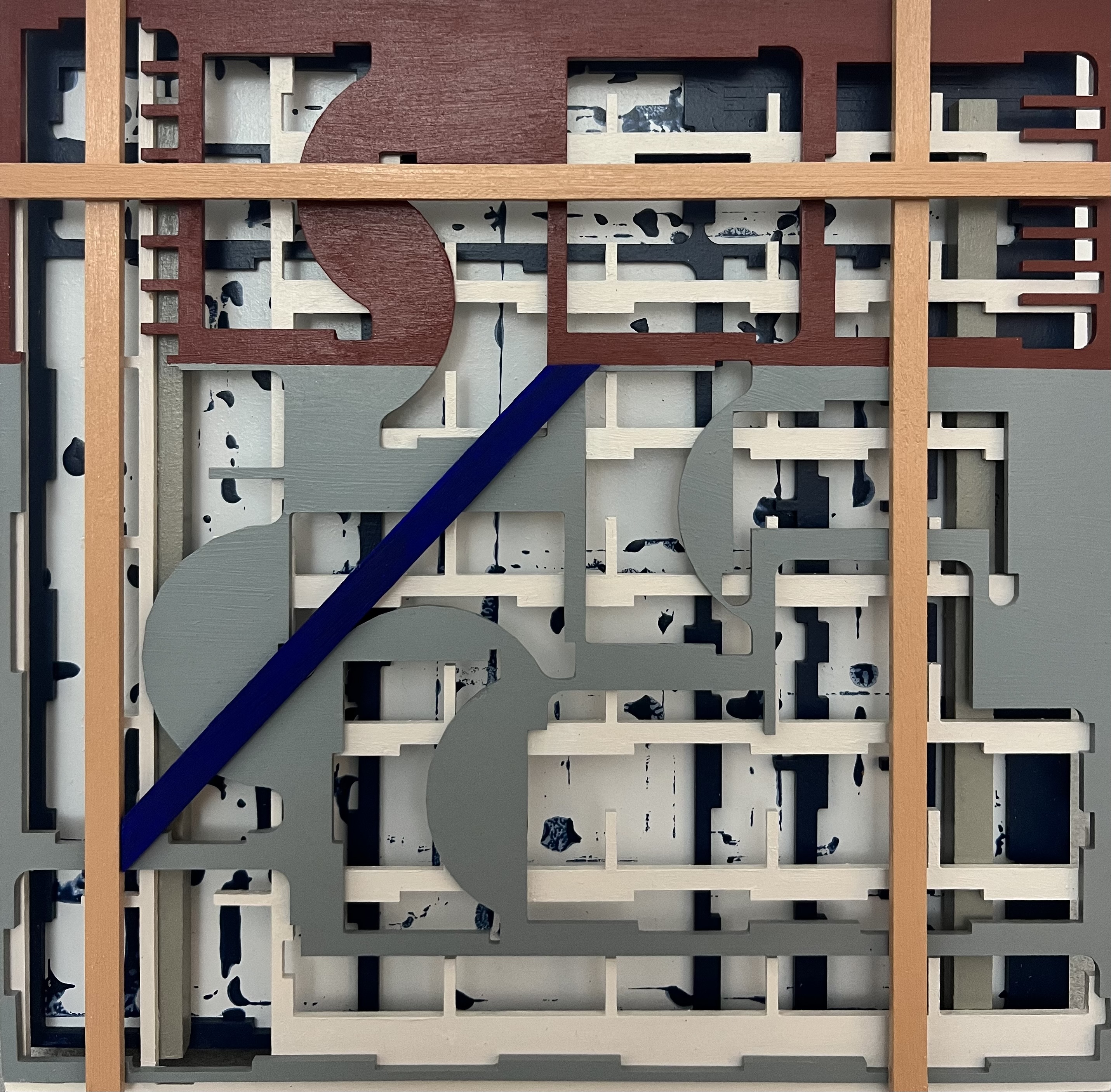 "Structura Game Box  VIII" 2023 Mixed Media on MDF 30x30x5 cm