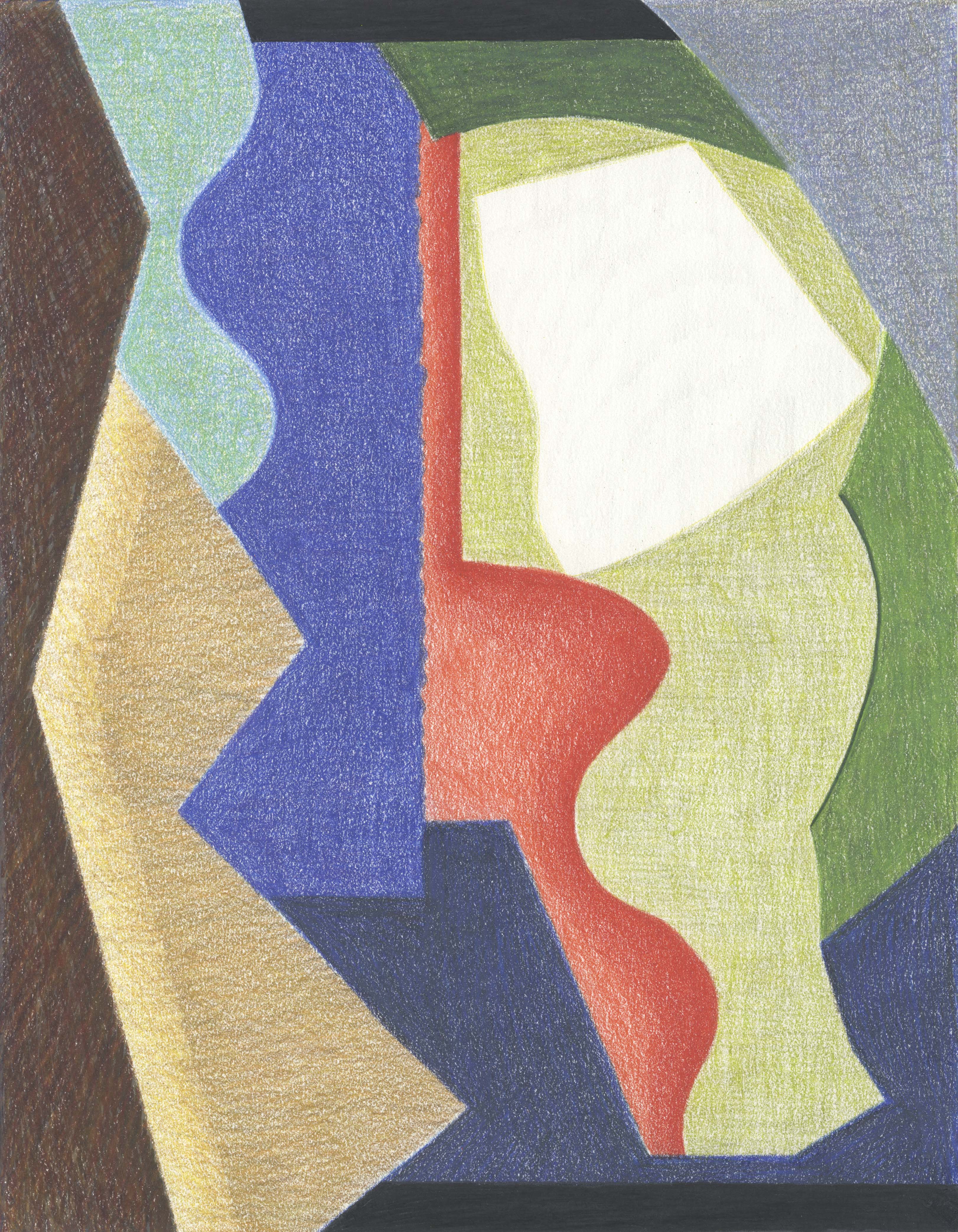 Taking Tiger Mountain, 2020, colored pencil and graphite on paper, 14 × 11”.  