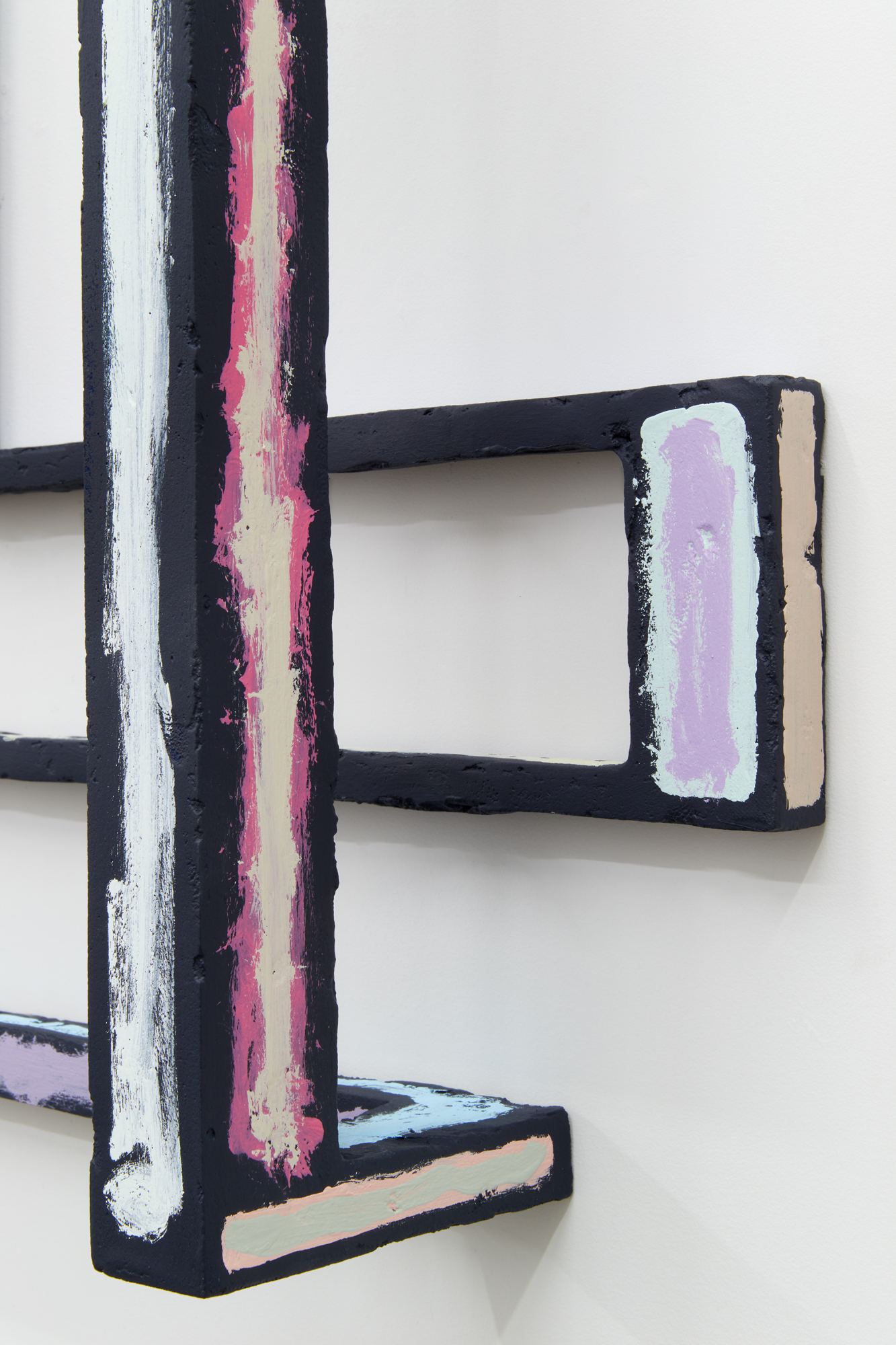 Utterance 6, 2019 (Detail view)Mild steel, stucco, acrylic paint23 &sup1;&frasl;₄" x 30 &sup1;&frasl;₄" x 6 &sup1;&frasl;₄"