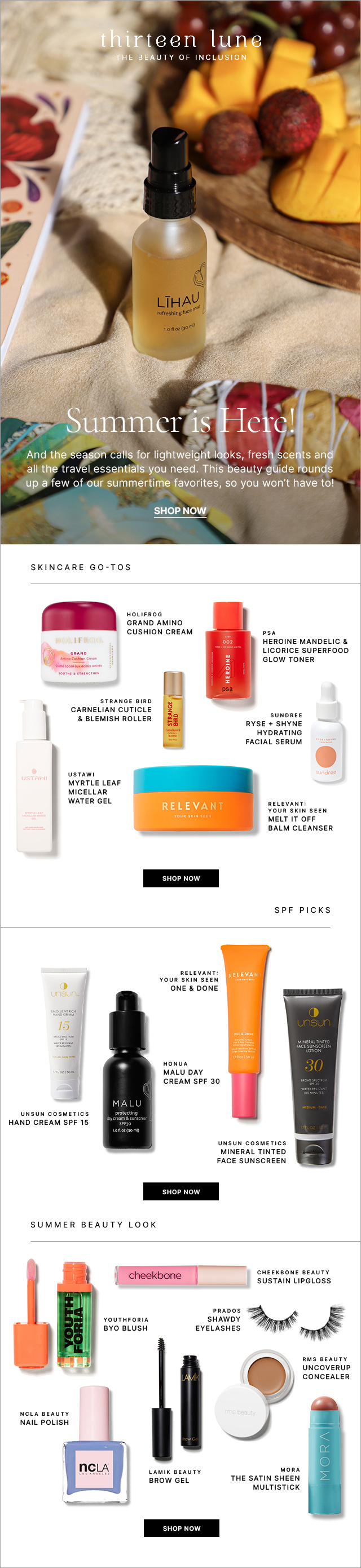 EMAIL / THIRTEEN LUNE x JCP BEAUTY