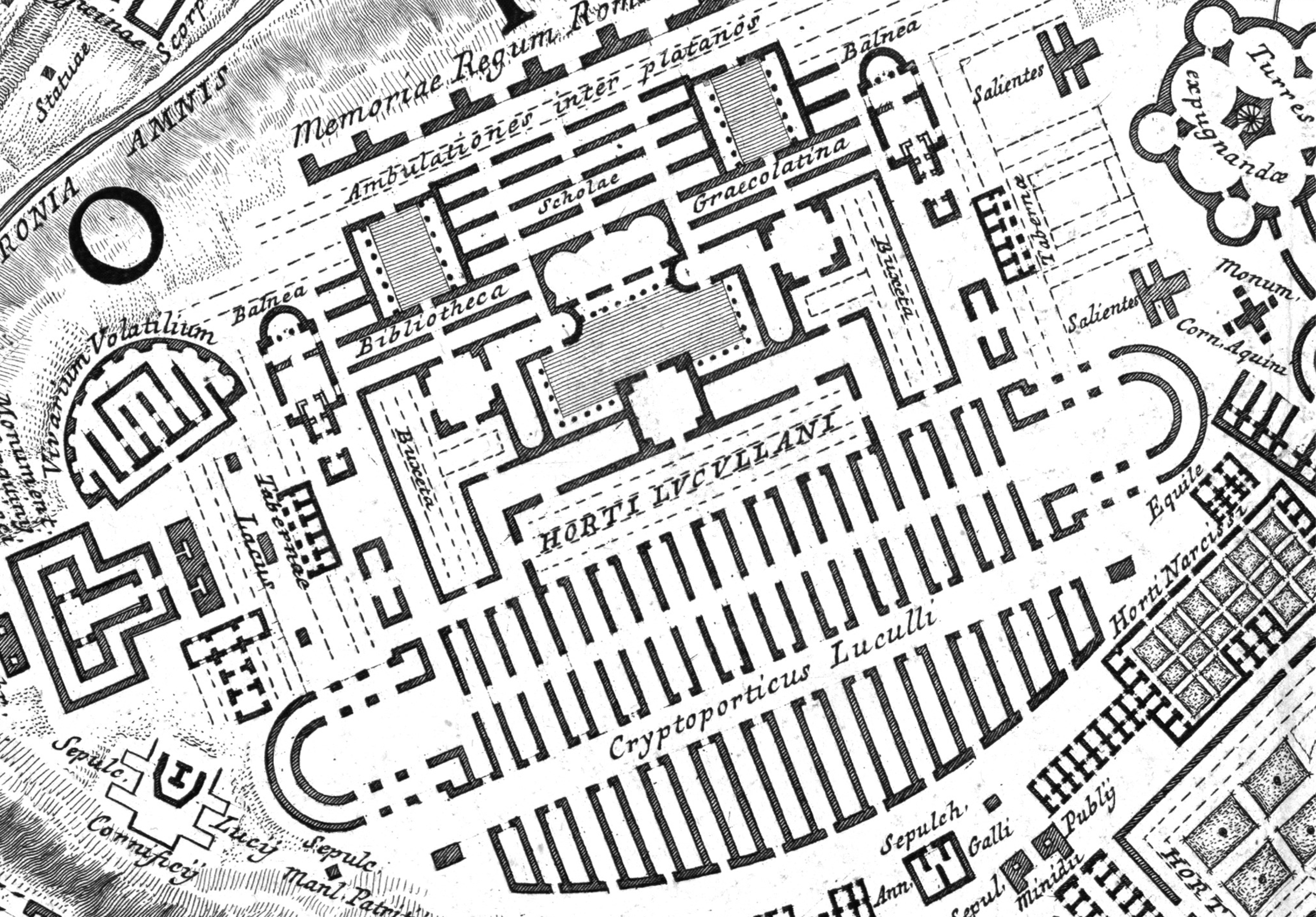 G.B. Piranesi, detail of the Ichnographia Campi Martii, 1762.