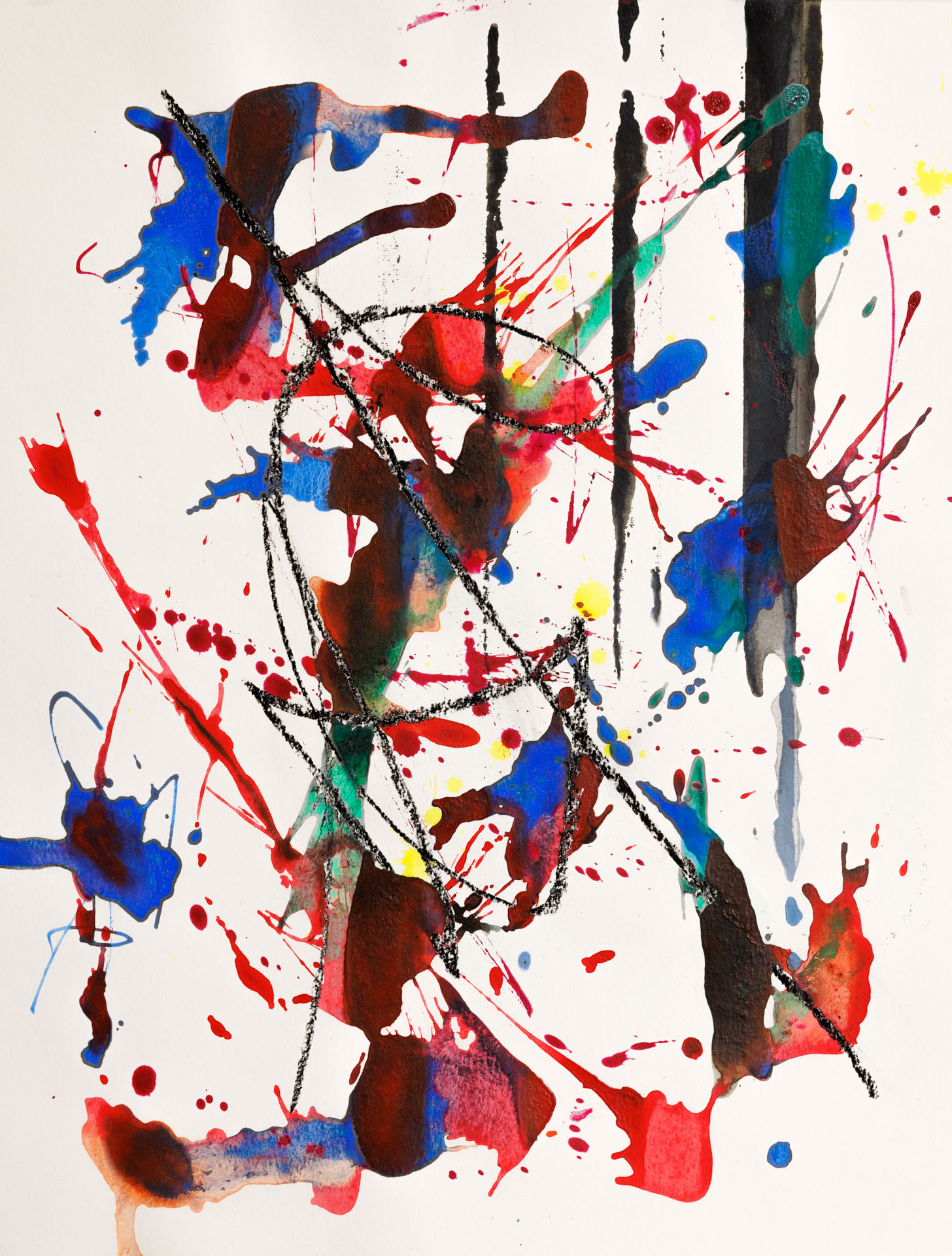 o. T.Acryl, Kohle auf PapierDIN A2