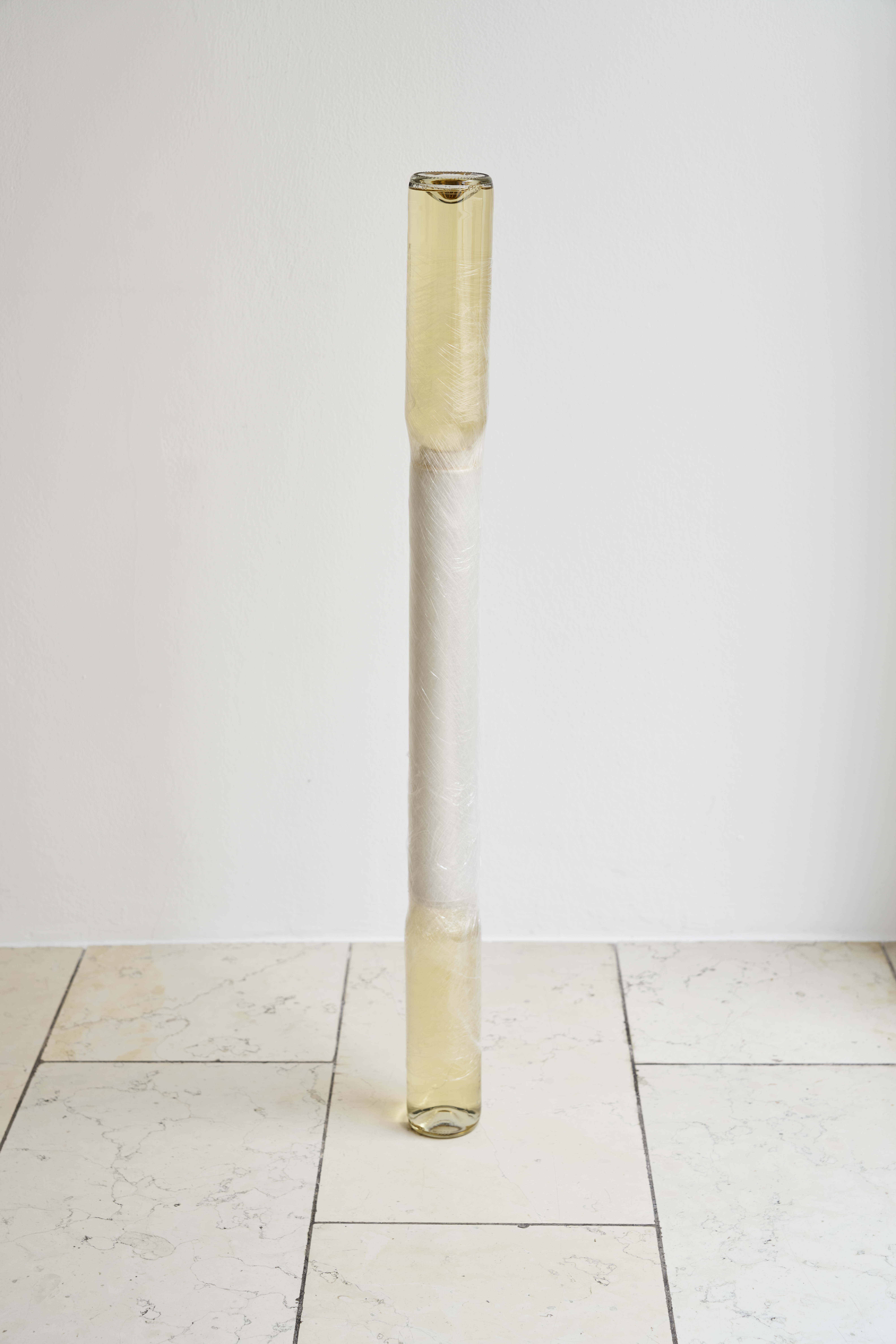 Saying again 2022 (Bottles of Wine, Shrink wrap.) 5 x 5 x 90cm