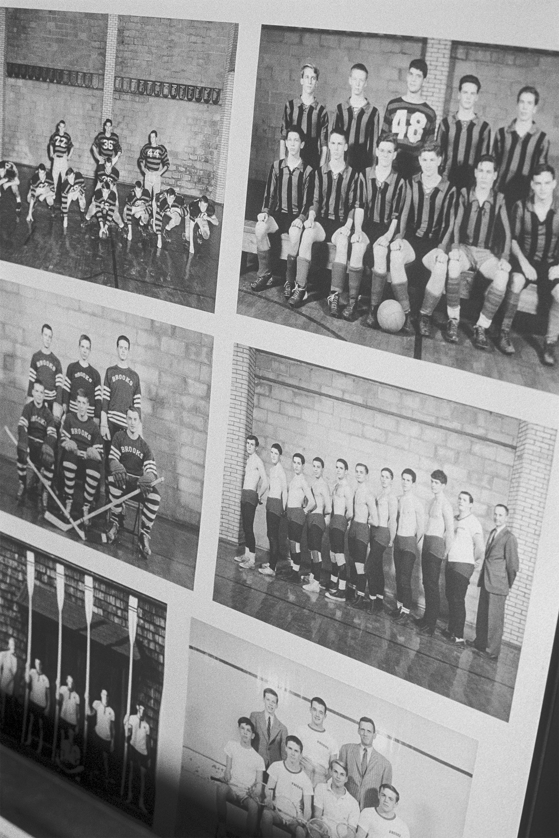 Team photos in the Brooks School archives, 1958-59. North Andover, Massachusetts, USA, 2021.