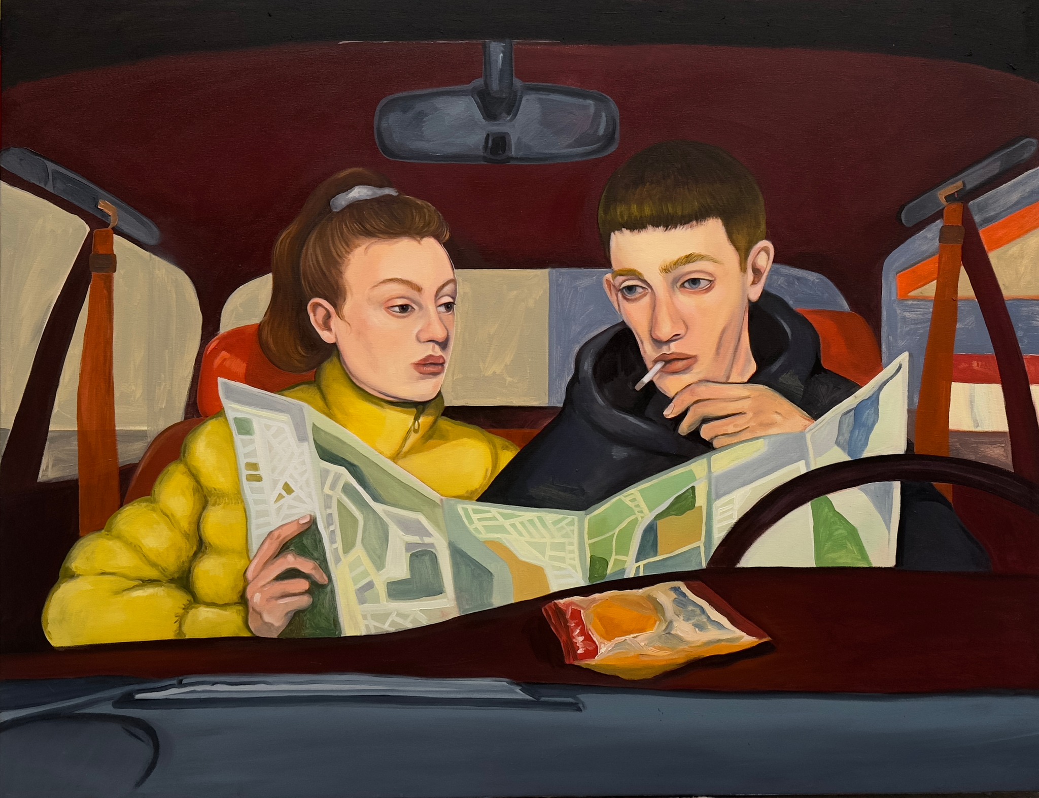 "Primer viaje a Madrid sin Google Maps" 100x140cm. Oil on canvas.