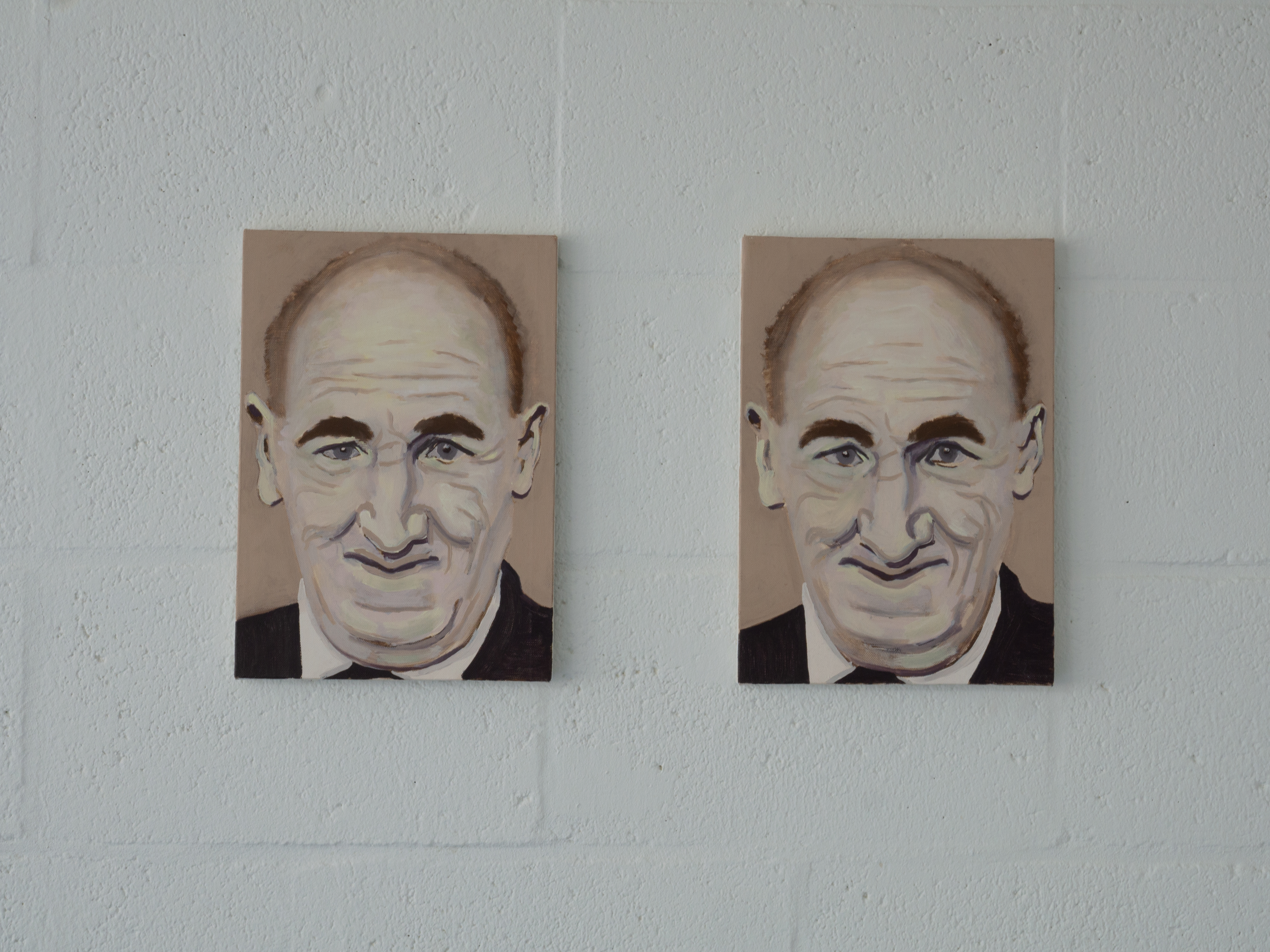 It Was Lurking Behind the Facade, Dip-Tych, 2022, Oil on Canvas, 39x27cm x2