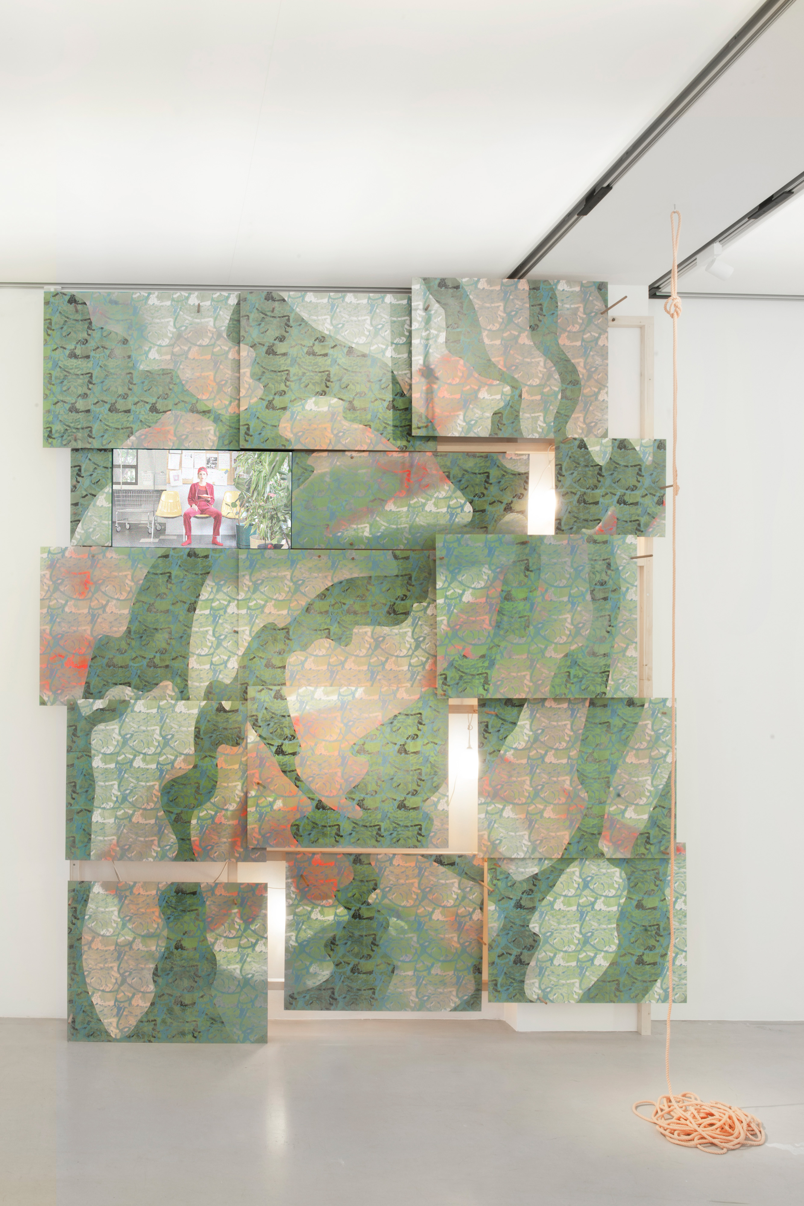 Touché Pussycat, 2019 Linocut, oil paint on paper laminated on fibre board, acrylic paint, timber