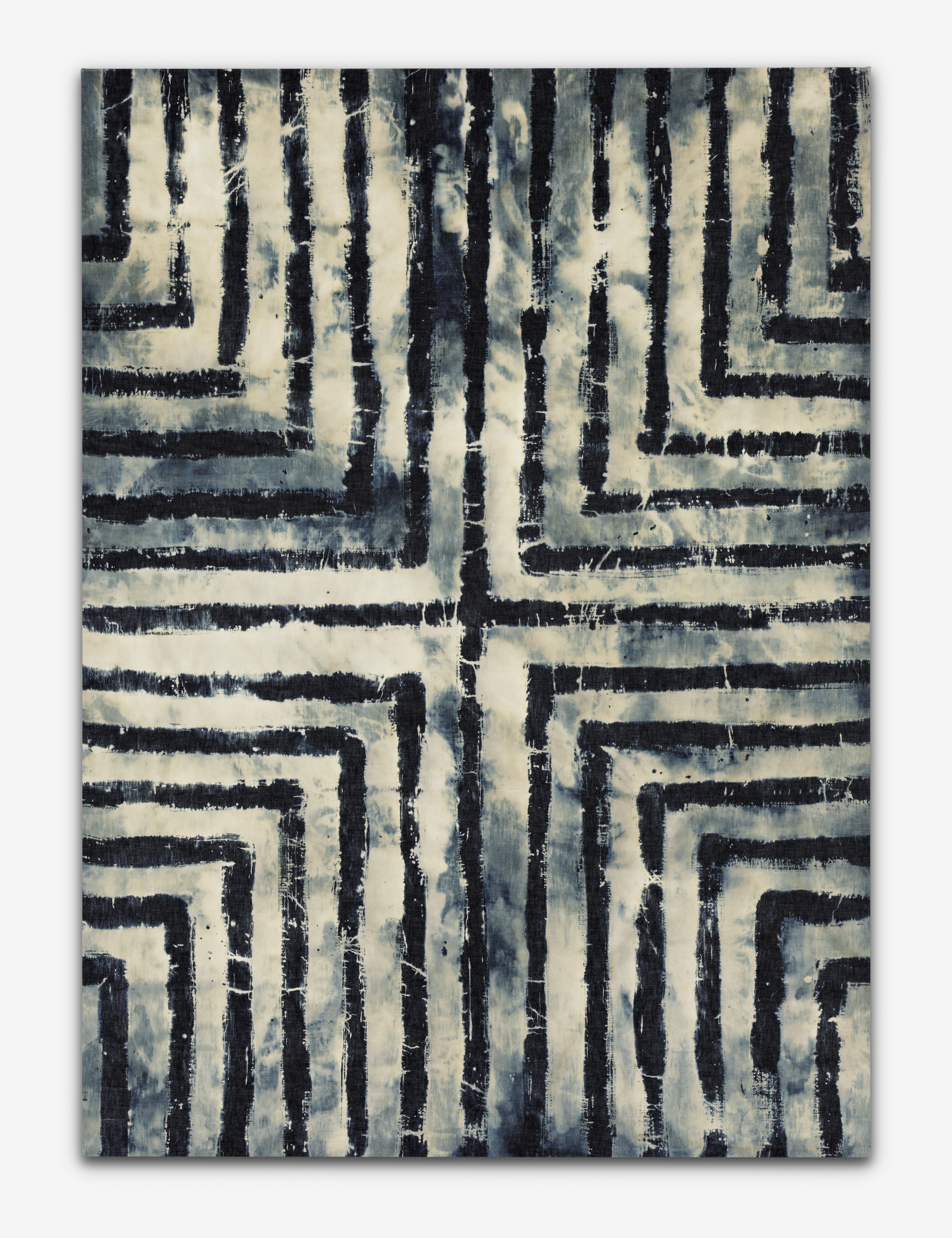 untitled, 200x145cm, wax batik on denim, 2004