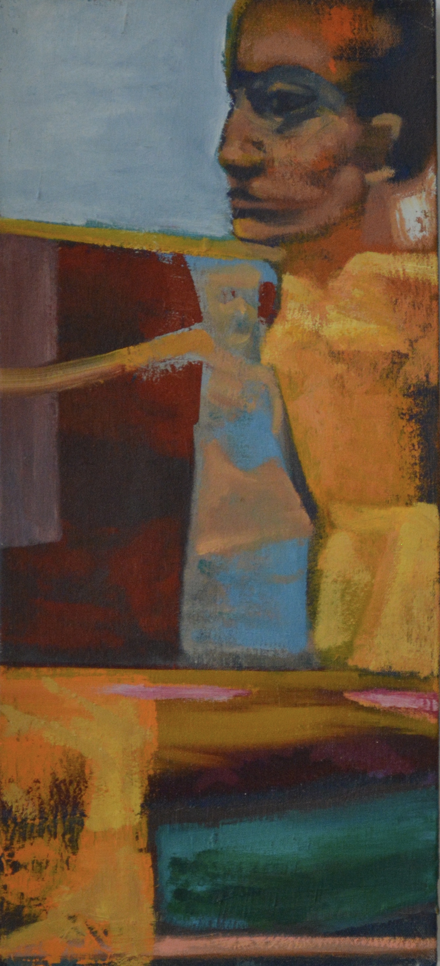 shadow grabber 2. oil on canvas 9"x20"