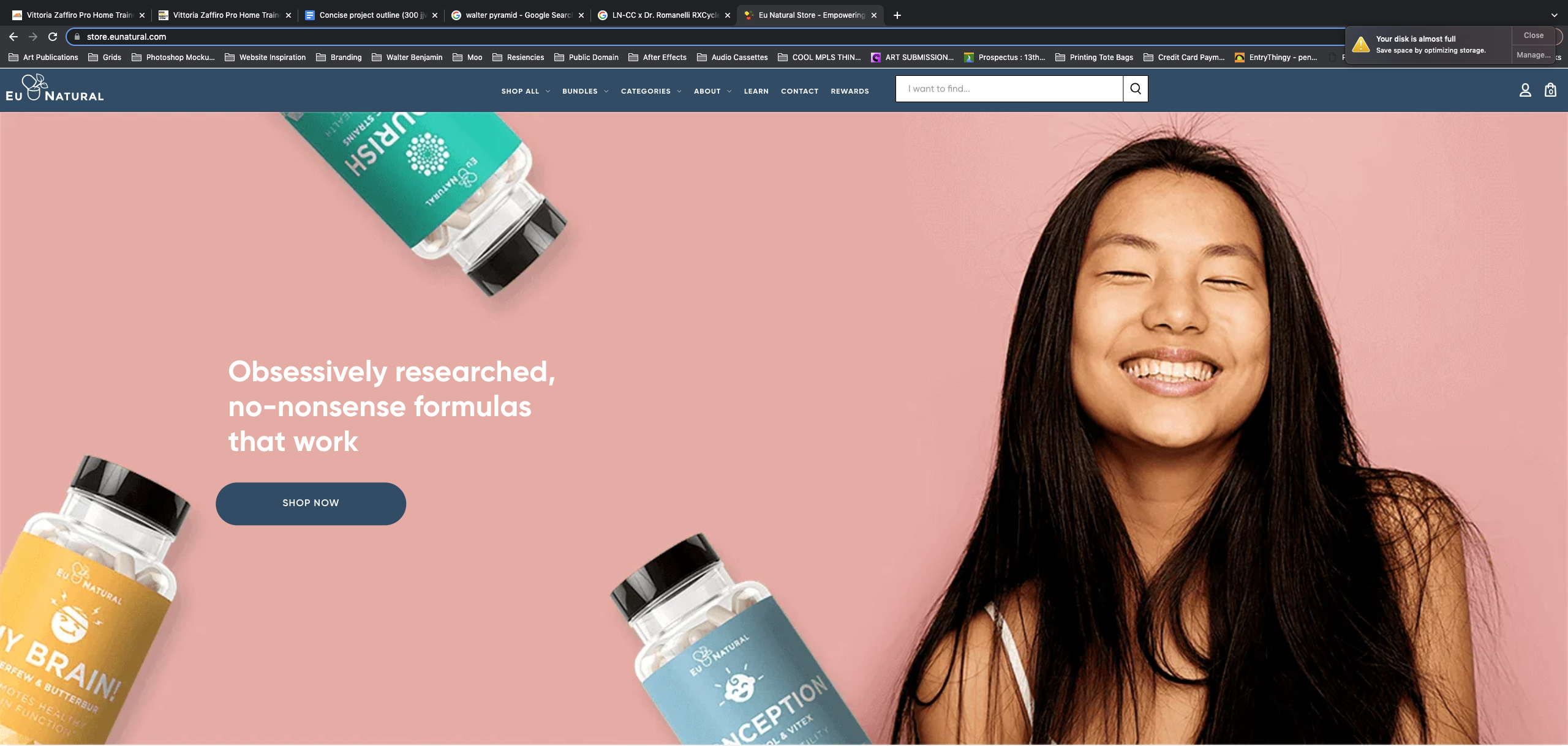 Redesign of EuNatural's Website that I designed while employed at Reakt