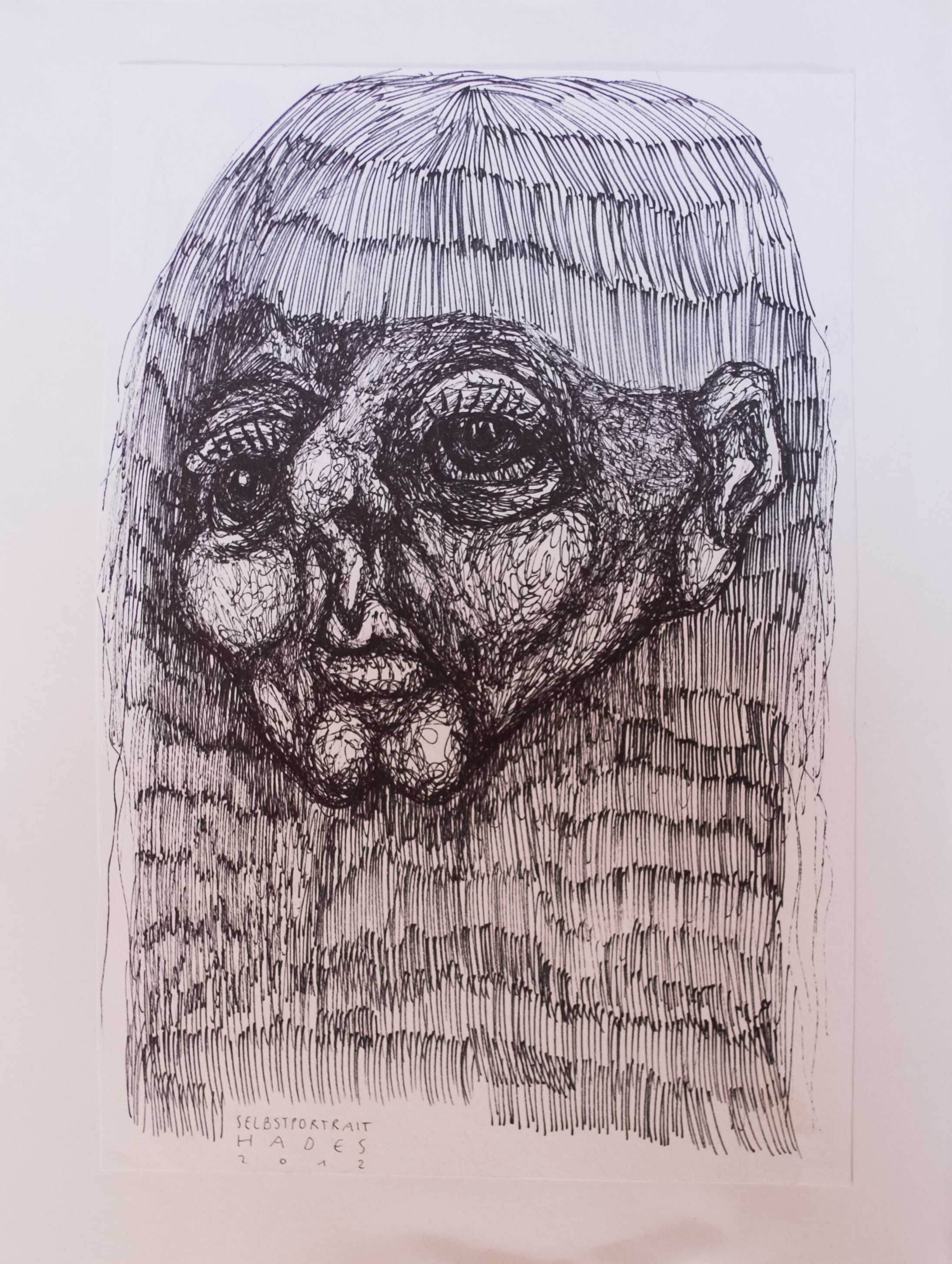 Selbstportrait1 2013 • 14x21 Pen 30€
