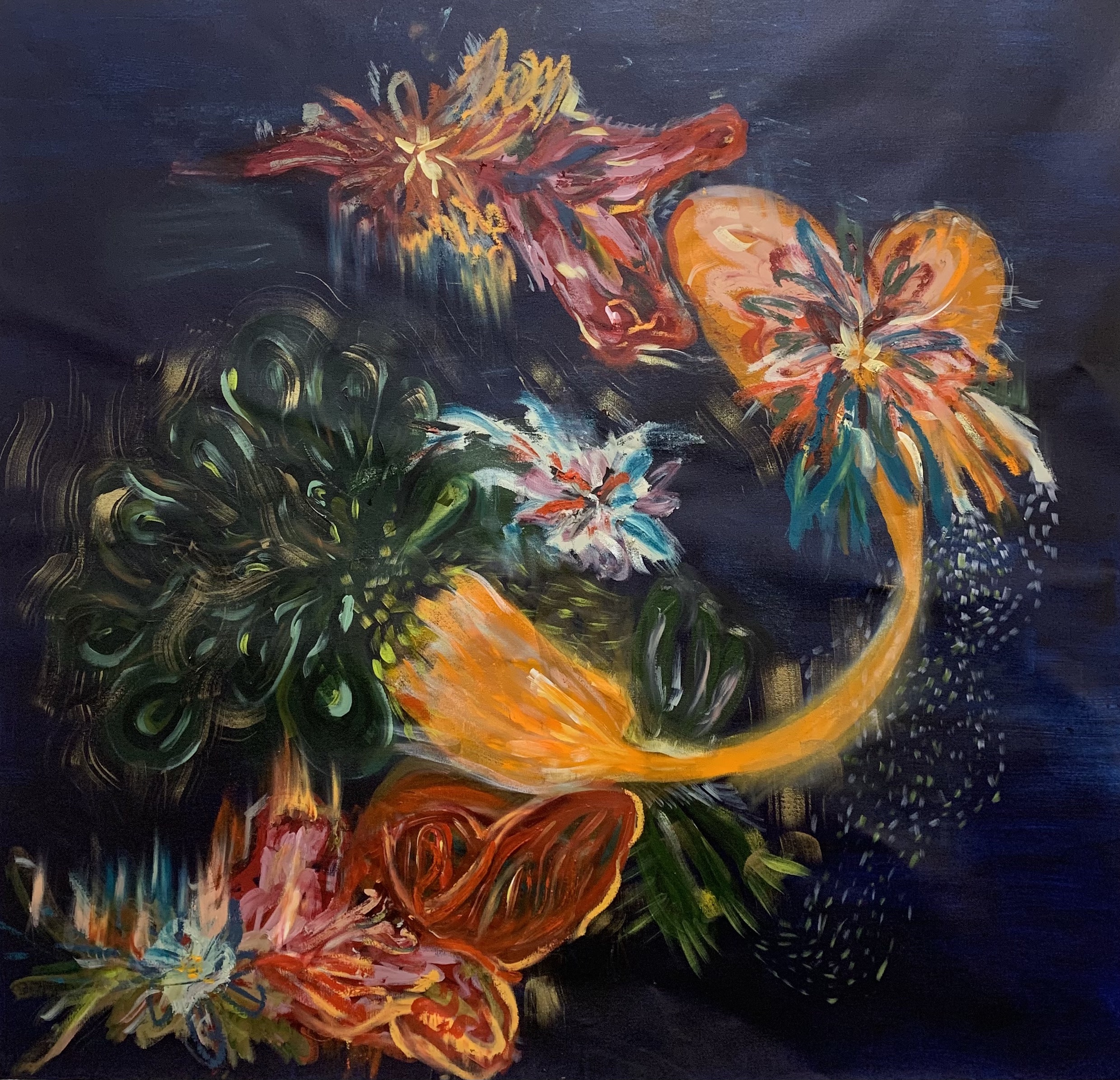 No Title - Acrylic and Oil Pastel on Canvas 100 x 100 cm