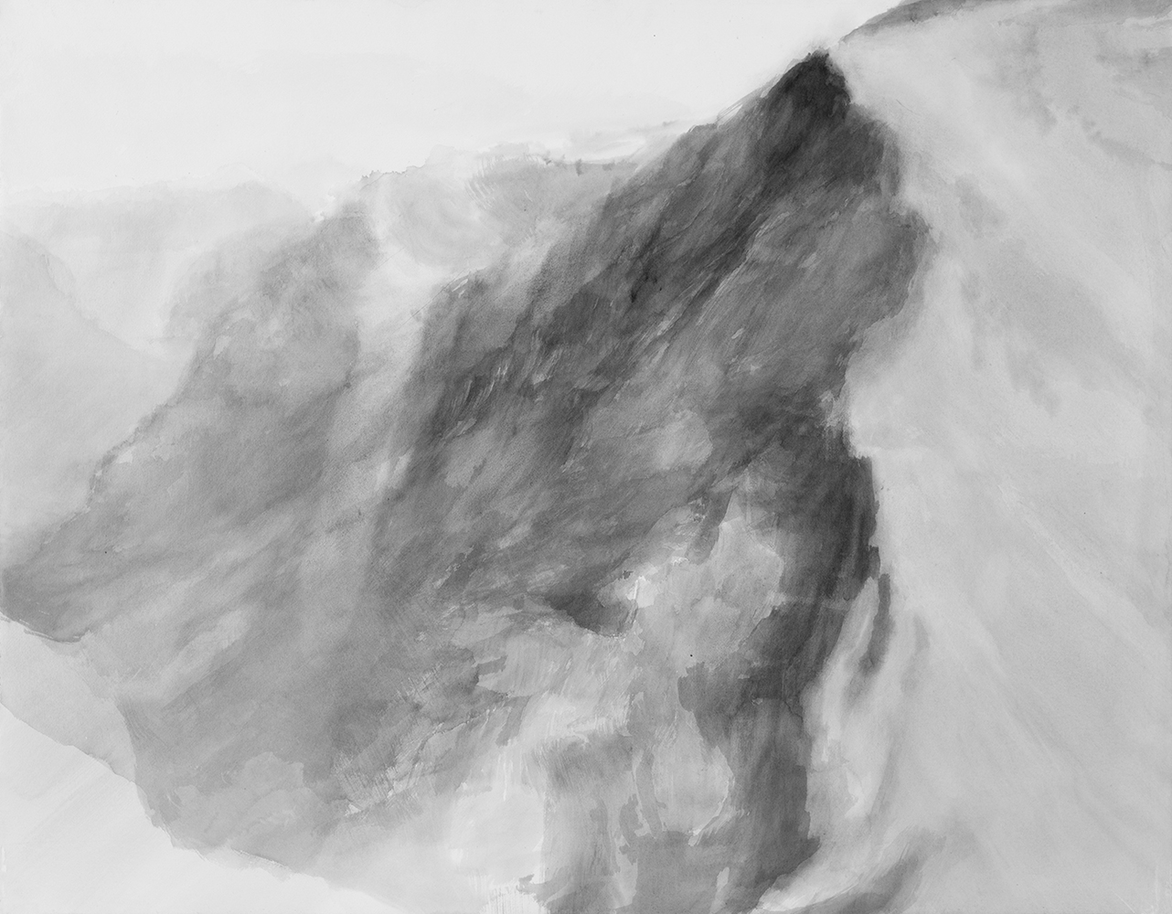 Versant, relief, lumièregouache on paper89 x 113 cm, 2023