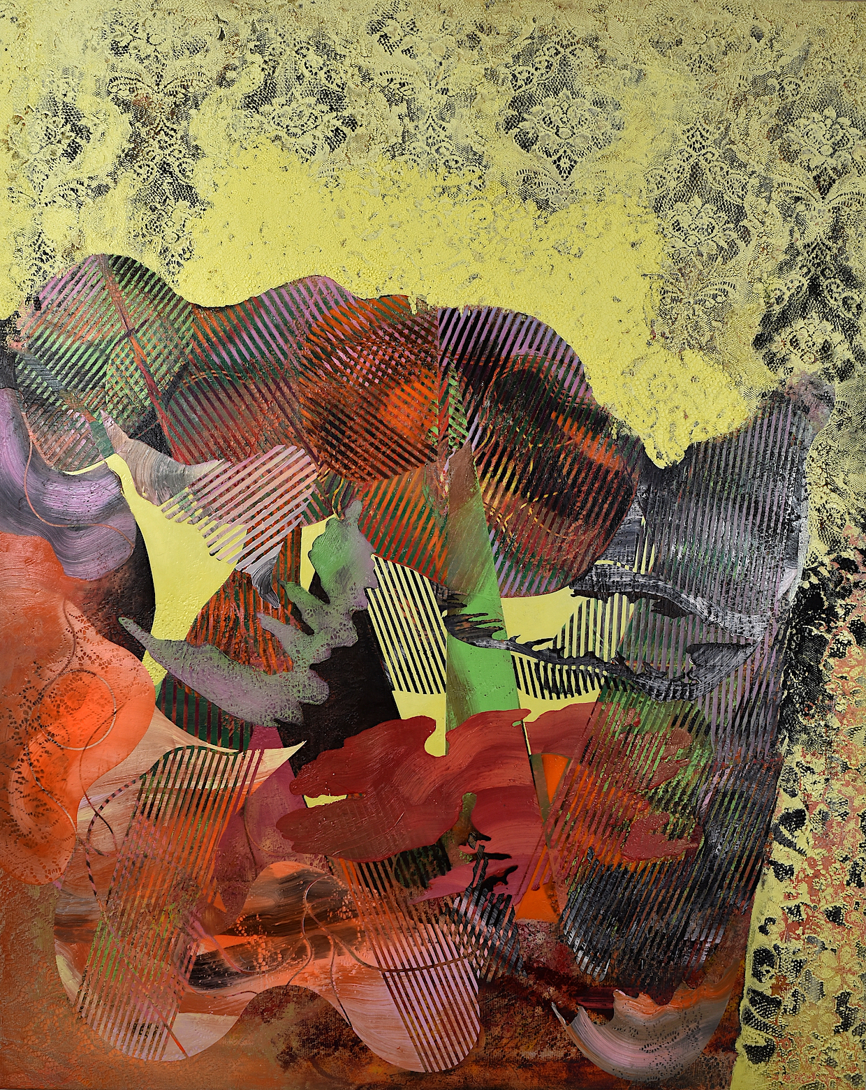  Kim Benson, Sun Choker, 2018, 74 x 60", oil on canvas